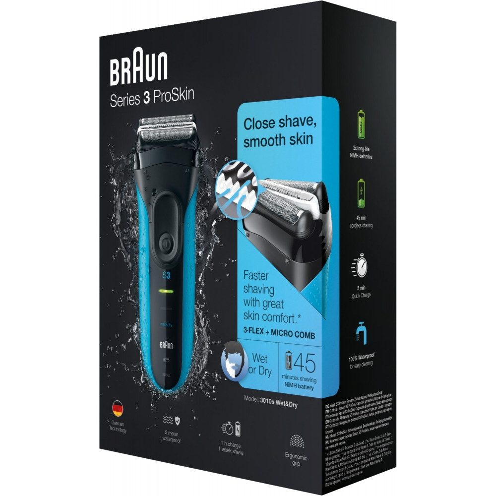 Braun Elektrorasierer braun 3010s series 3 ProSkin W&D Rasierer blau