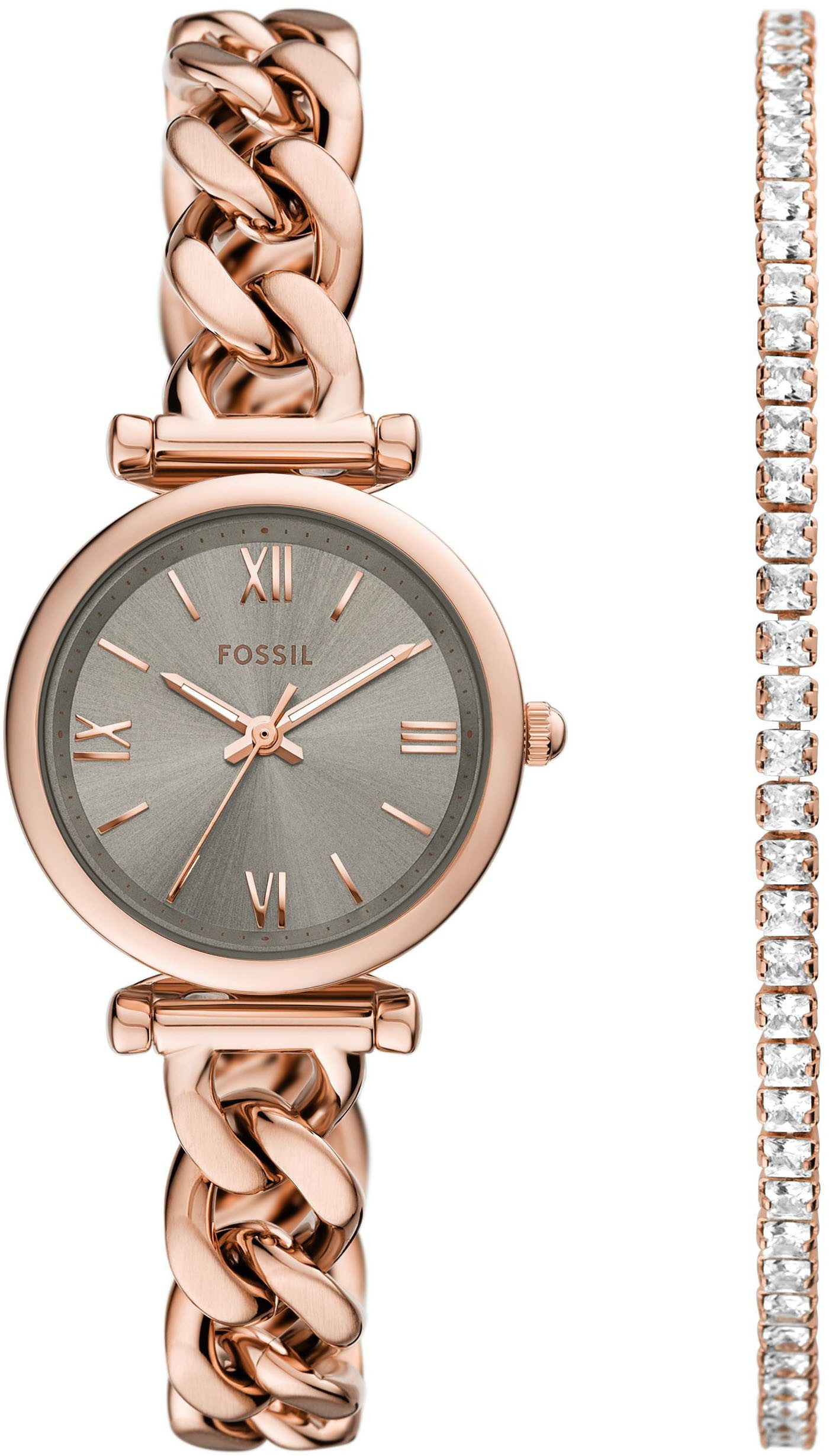 Fossil Quarzuhr CARLIE MINI ES5378SET, (Set, 2-tlg., mit Armband), Armbandu günstig online kaufen