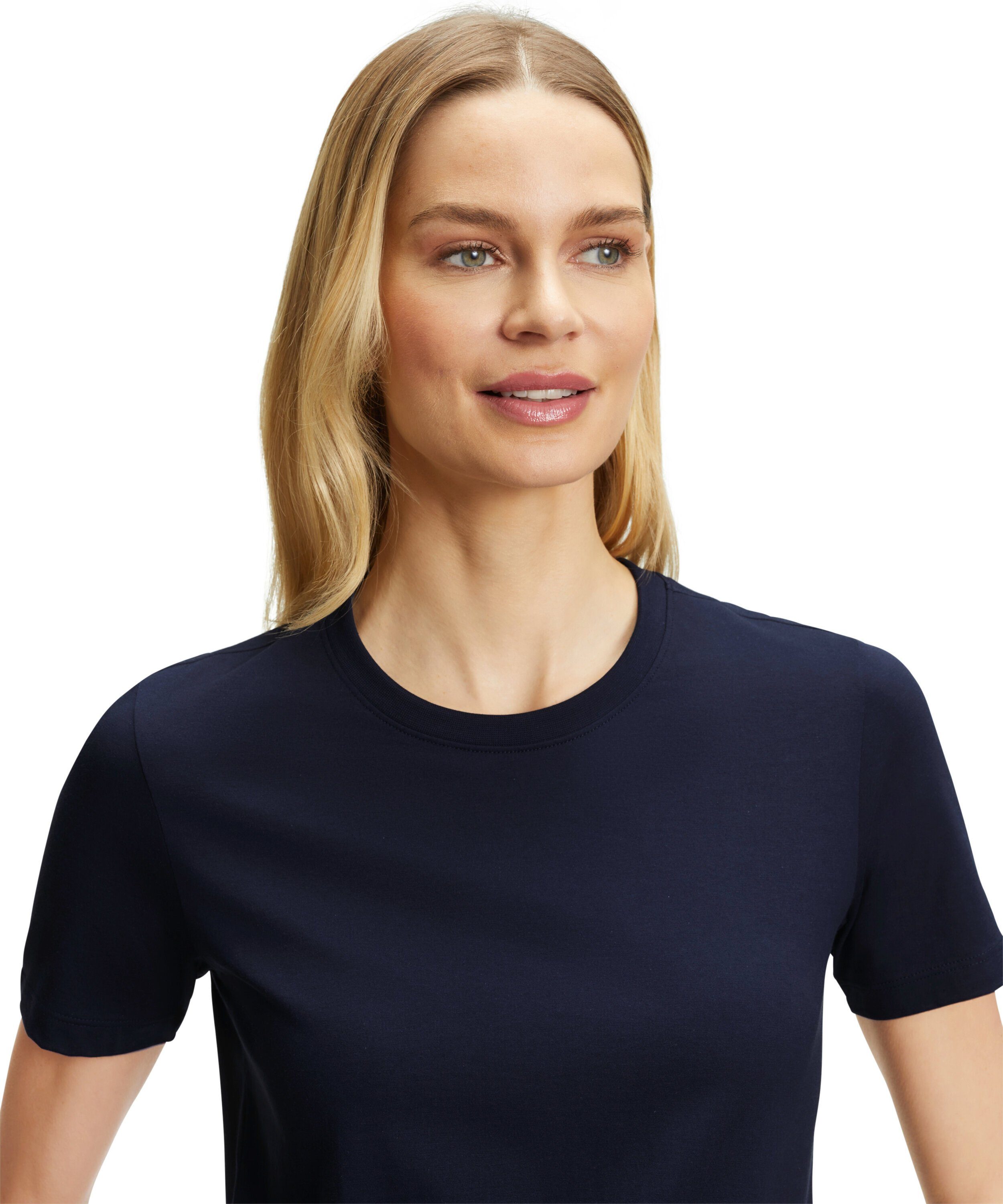 Baumwolle reiner space aus (1-tlg) T-Shirt FALKE blue (6116)