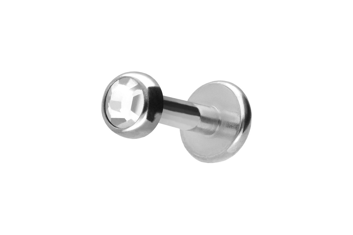 Piercing-Set Titan Labret mit Innengewinde KRISTALLDISC