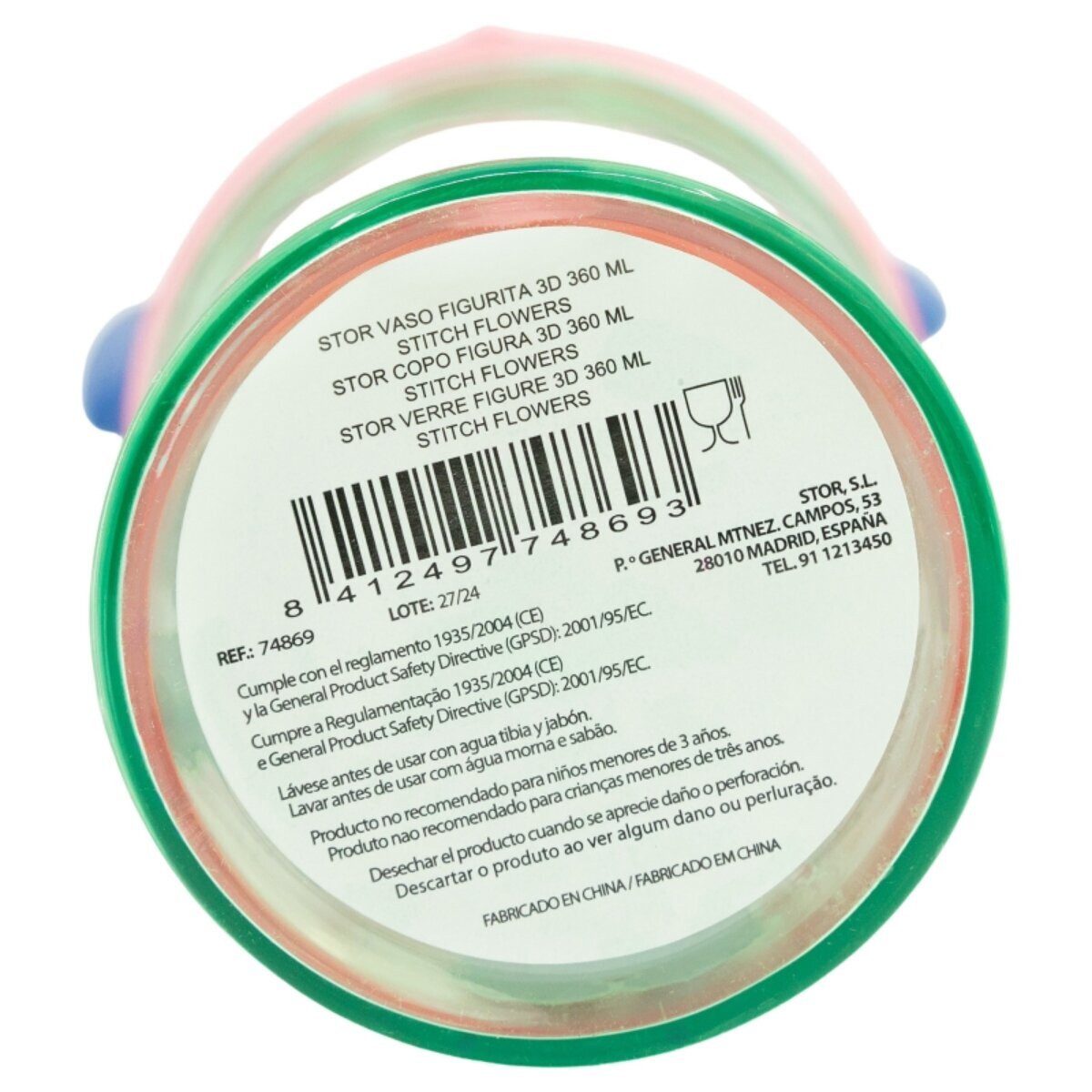 Lilo & Stitch Trinkflasche Lilo & Stitch Trinkbecher 3D Kinderbecher & Strohhalmbecher 360ml