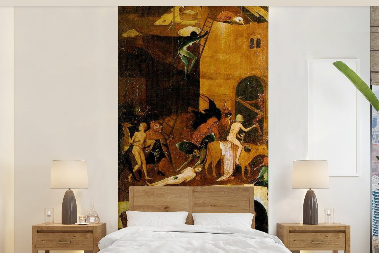MuchoWow Fototapete Heuwaage rechter Flügel des Triptychons - Gemälde von Hieronymus Bosch, Matt, bedruckt, (2 St), Vliestapete für Wohnzimmer Schlafzimmer Küche, Fototapete