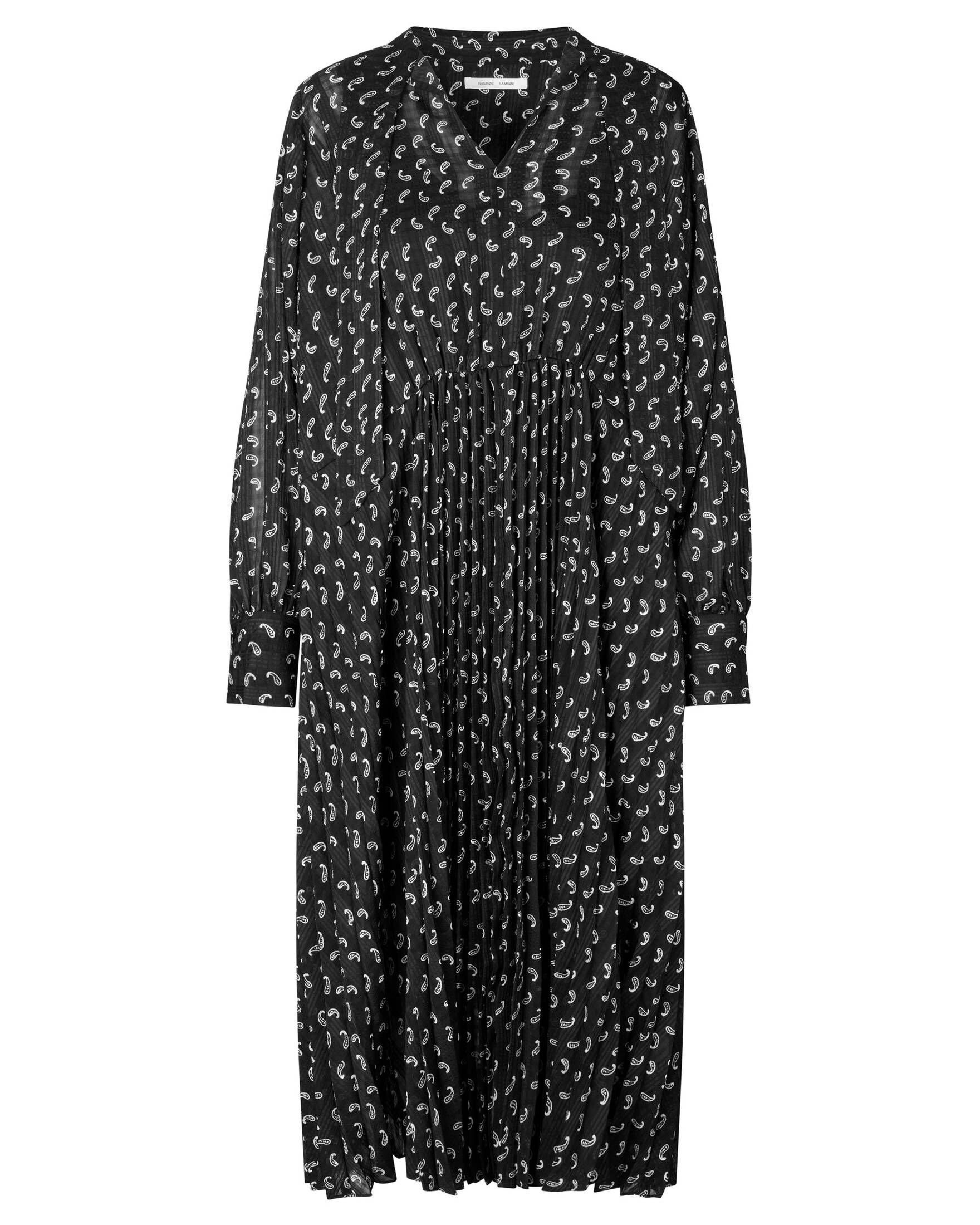 Samsoe & Samsoe AOP Damen DRESS (1-tlg) schwarz (15) Midikleid Sommerkleid DOROTHE