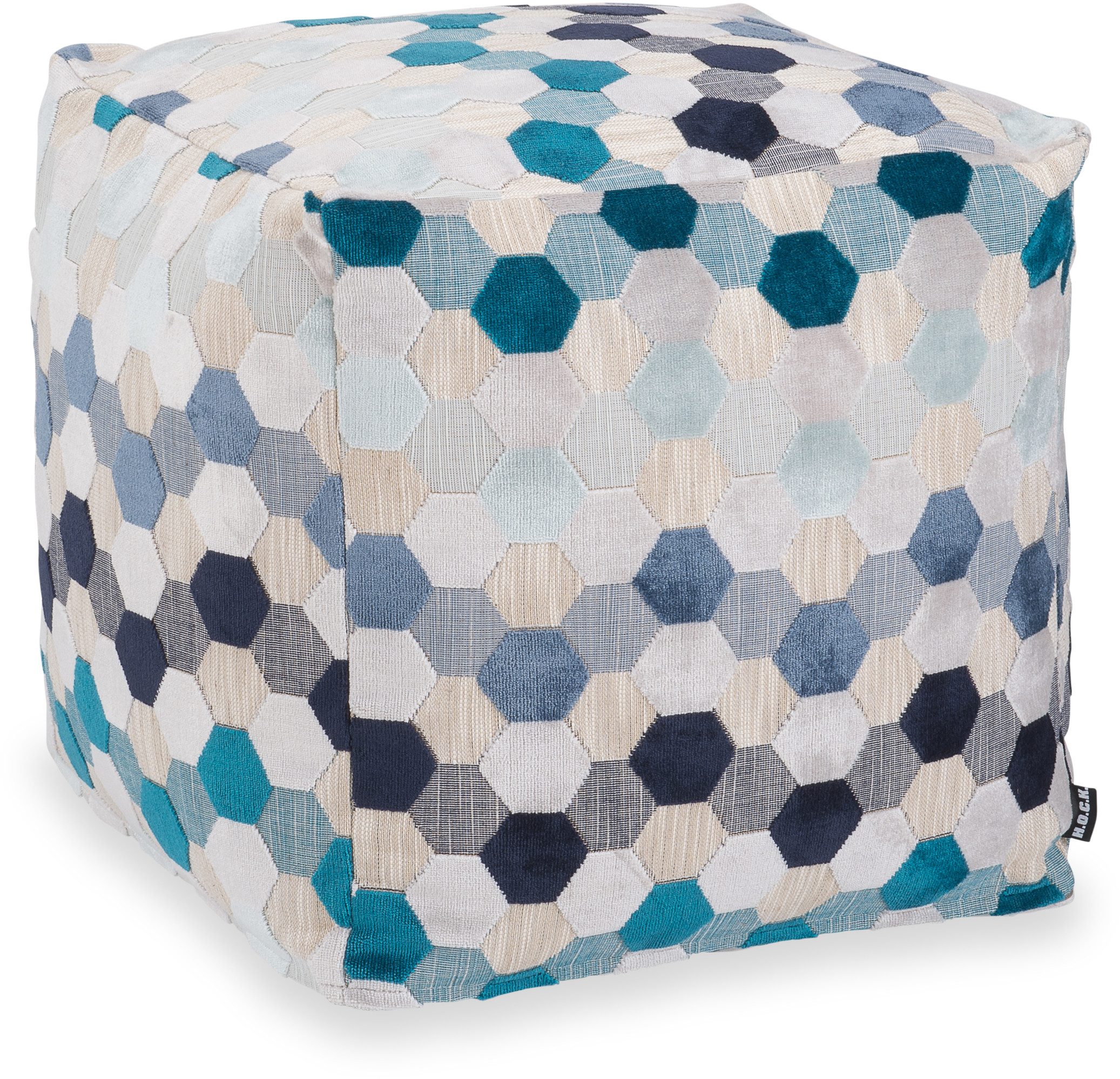 H.O.C.K. Sitzhocker H.O.C.K. Blue Moon Bean Cube Pouf 40x40x40cm dots blue col. 538, Hocker, Barhocker & Sitzhocker, Pouf, Badhocker, Wohnzimmer Hocker