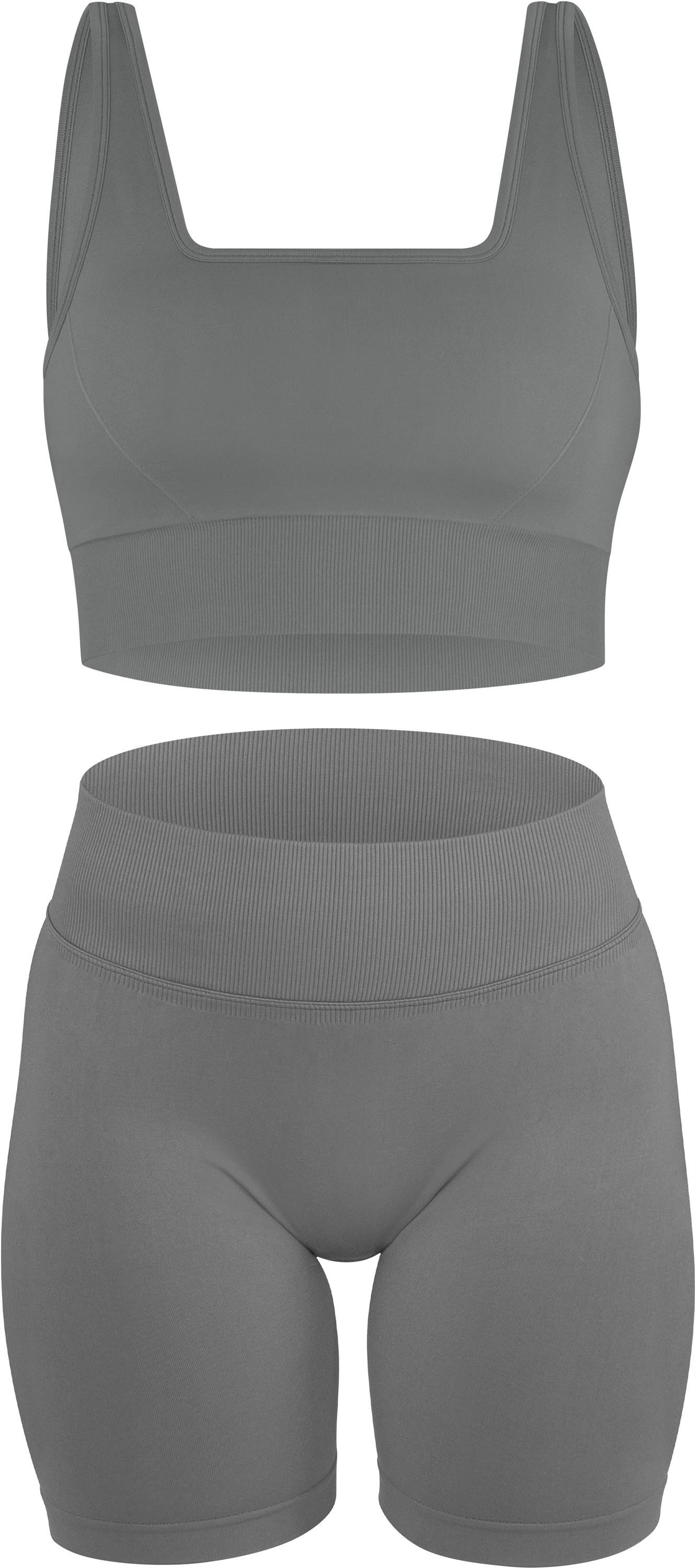 Circle Five Sportanzug, Sport-BH mit Cups und blickdichte kurze Shorts im Set.
