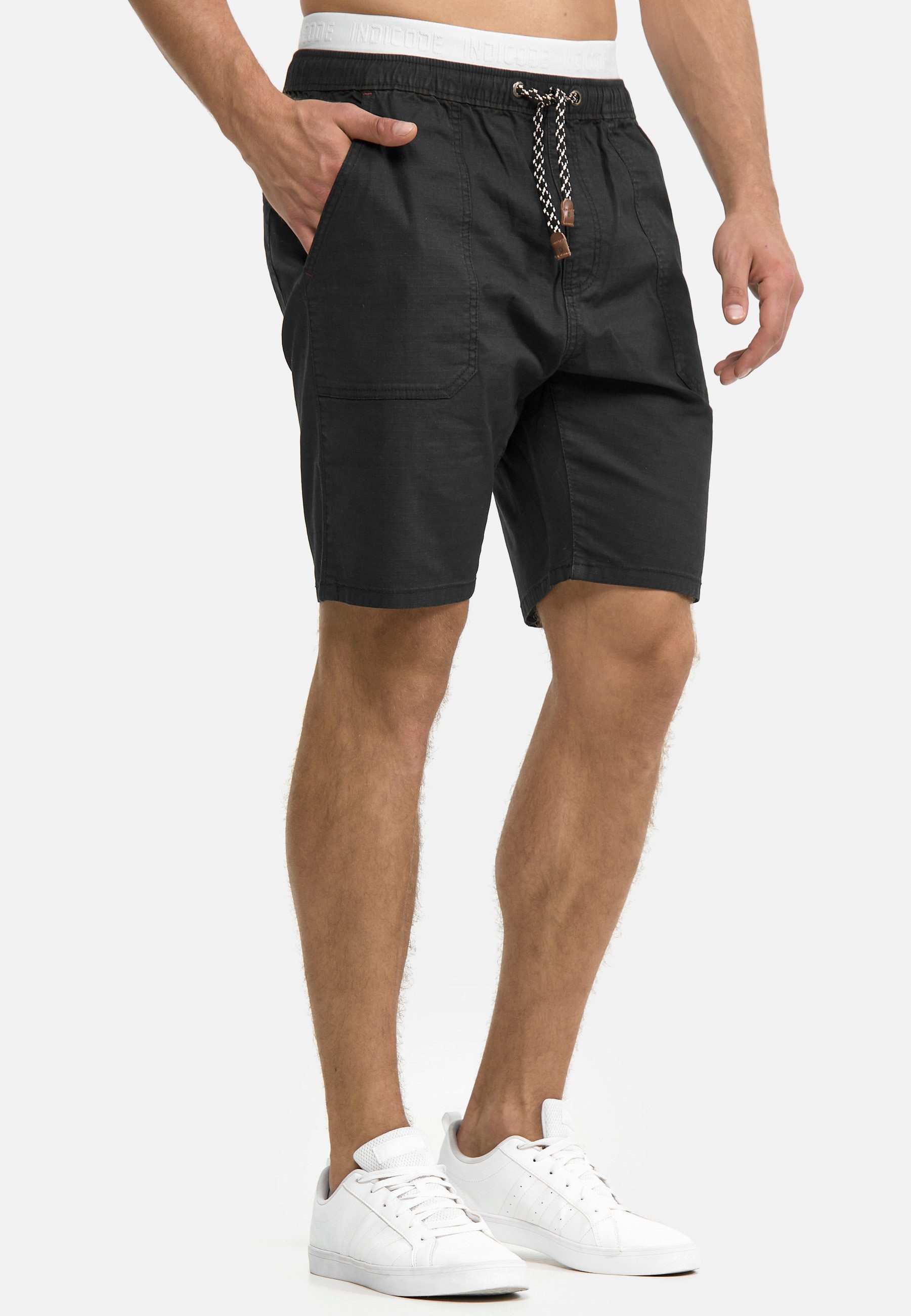 Indicode Chinoshorts Herren Stoufville Chino Shorts Herrenshorts aus elastischer Baumwoll-Qualität, mit Kordelzug