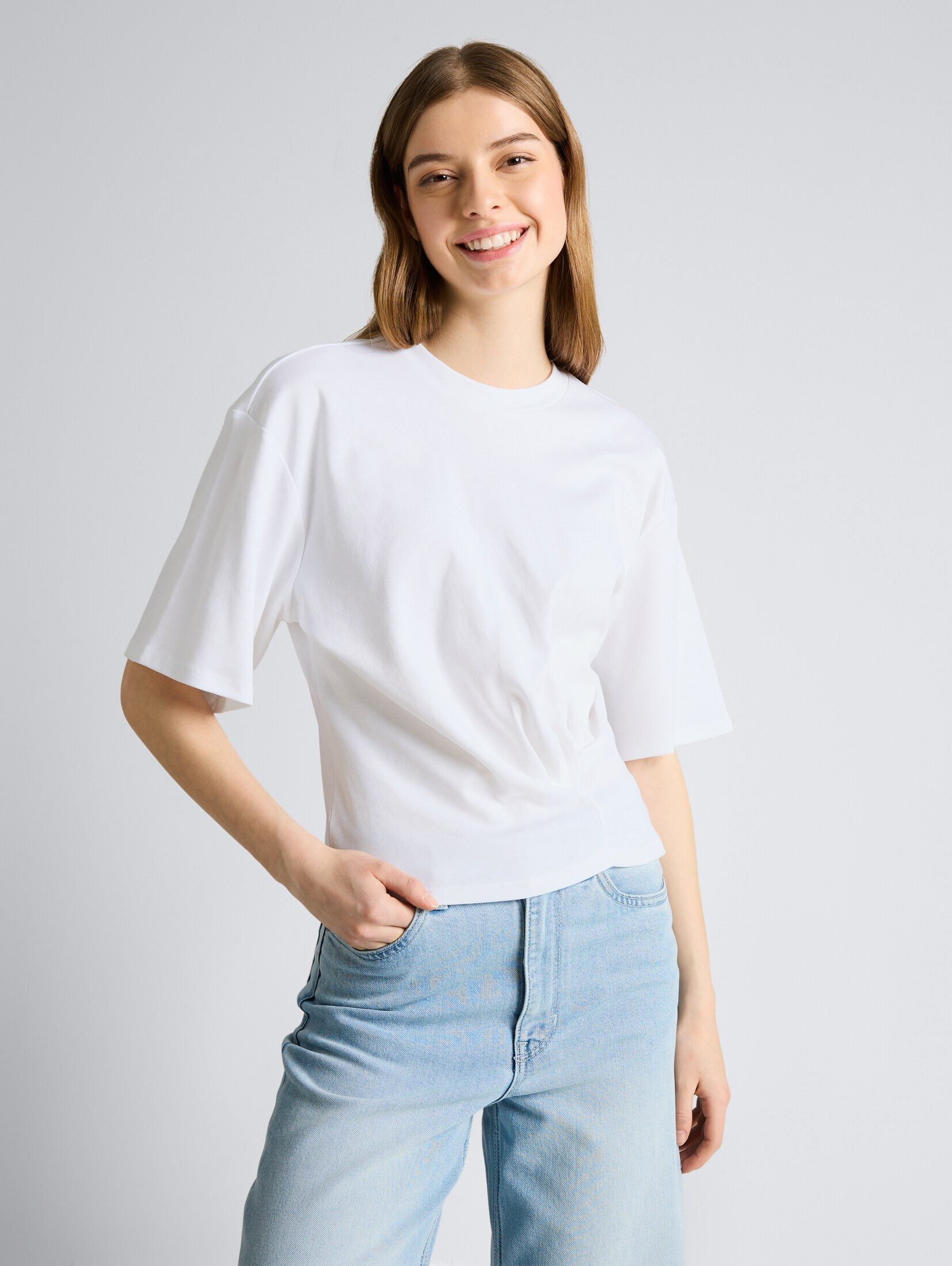 TOM TAILOR Denim T-Shirt T-Shirt T-Shirt mit Knotendetail günstig online kaufen