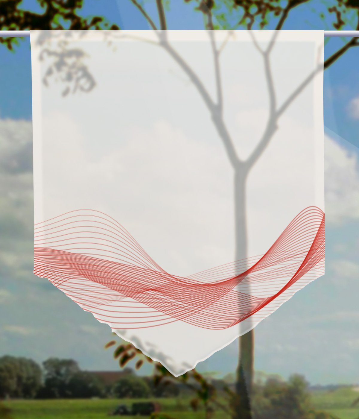 gardinen-for-life Scheibengardine Stream Horizon rot, Spitze Gardine, moder günstig online kaufen