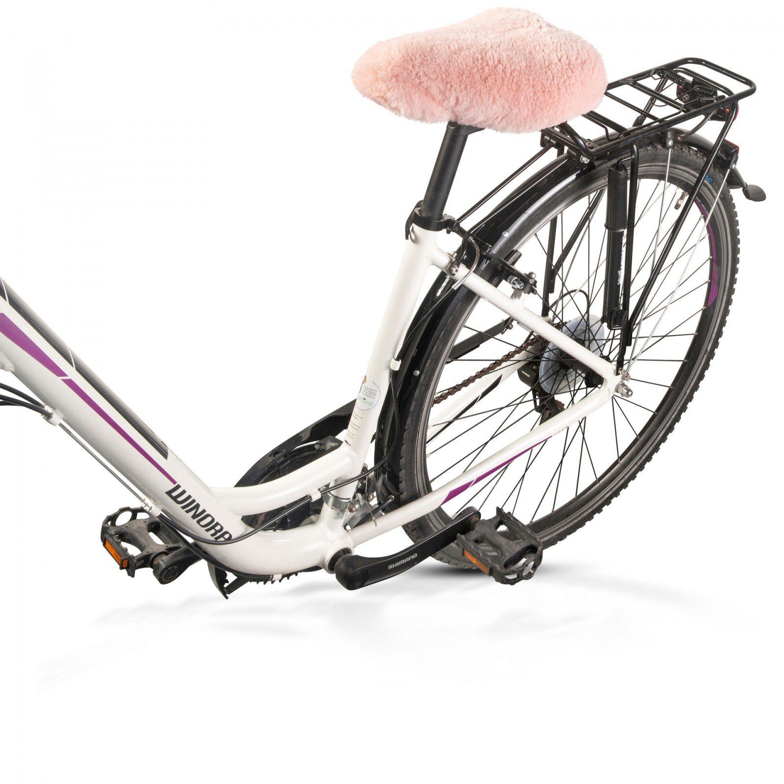 Fellhof Fellkissen Fellhof Lammfell Fahrradsattel-Bezug temeraturregulierend rosa