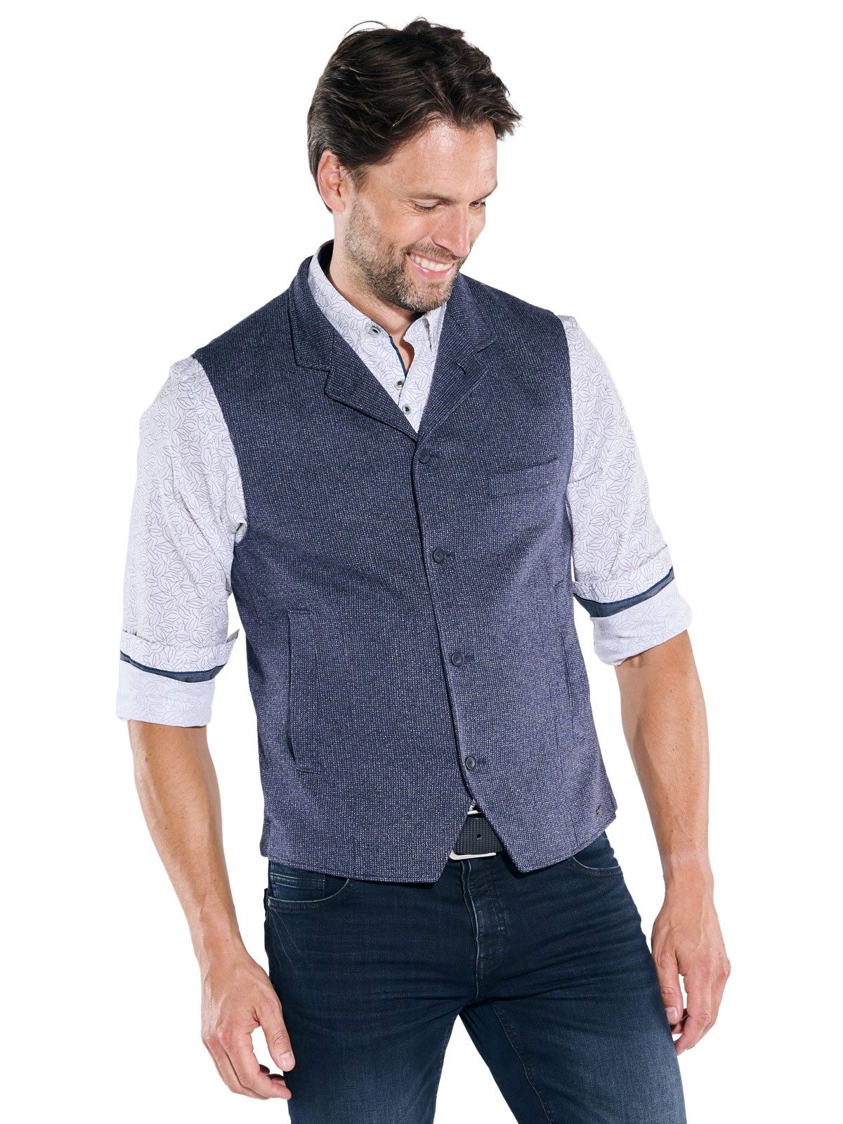 Engbers Anzugweste engbers Herren Sakko-Weste gemustert, Saphirblau günstig online kaufen