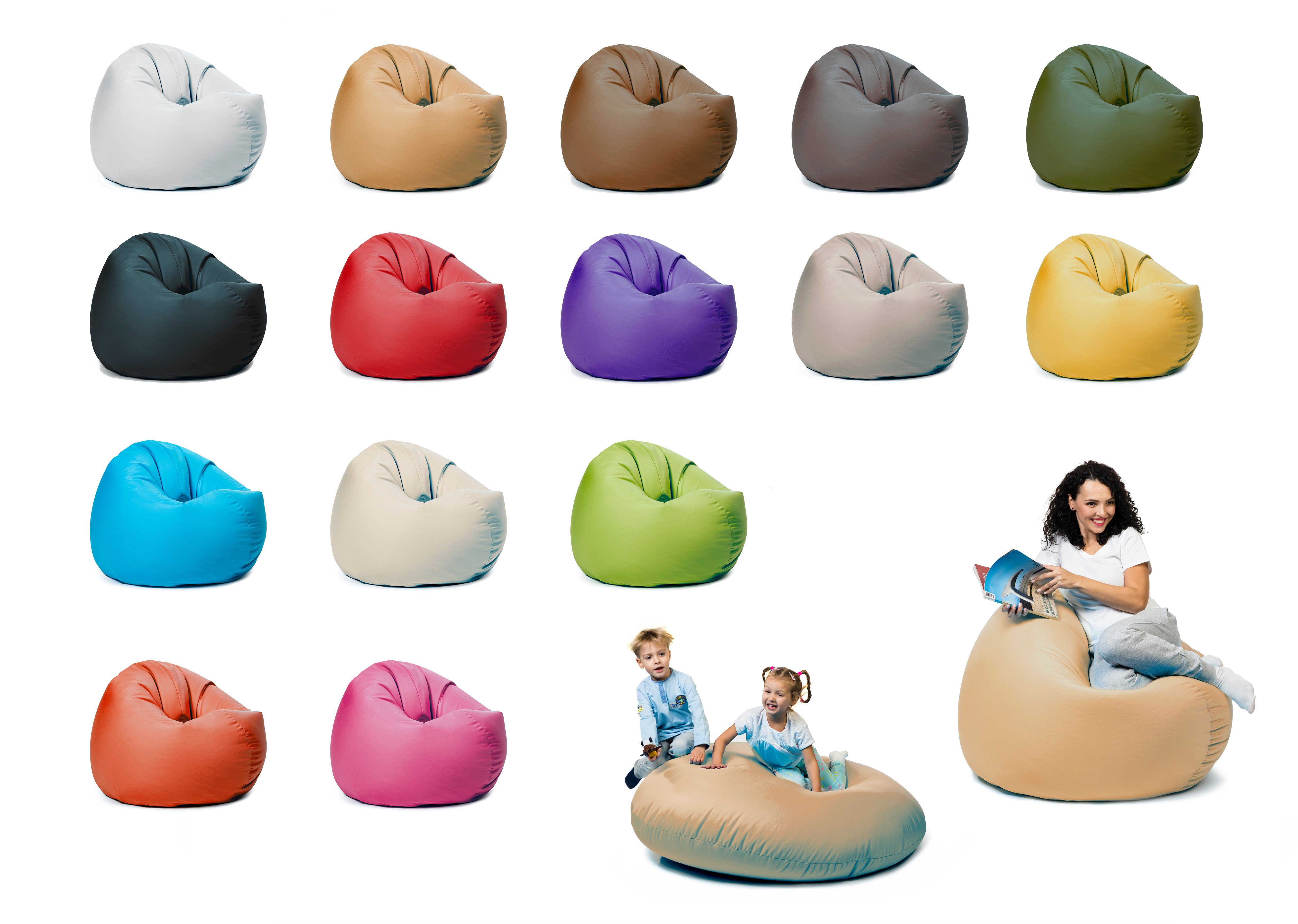 Sitzsack mit Styropor Füllung Outdoor & Indoor für Kinder und Erwachsene