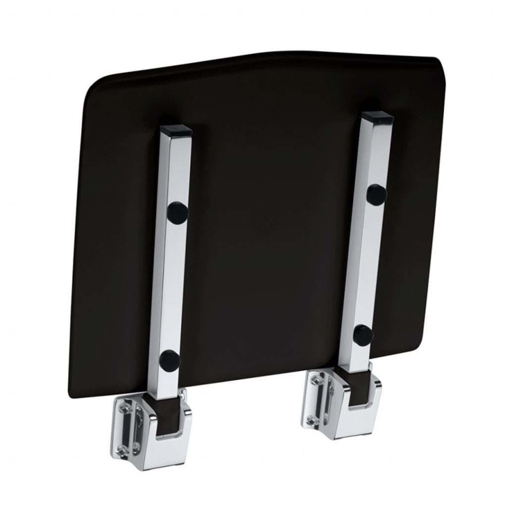 BRILLANTBAD® Duschhocker BELP Duschklappsitz Edelstahl poliert Kunststoff Schwarz Bad >> Bohren
