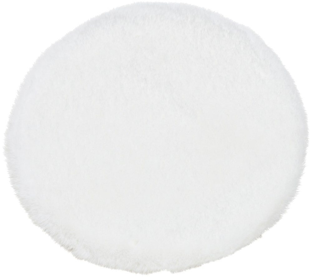 matches21 HOME & HOBBY Fellteppich Rundes kurzflor Deko-Fell Sitzkissen 34 cm in weiß für Stühle, rund, Höhe: 20 mm, Flauschiges Kunstfell als Fell-Teppich Stuhl-Überwurf Sitzauflage