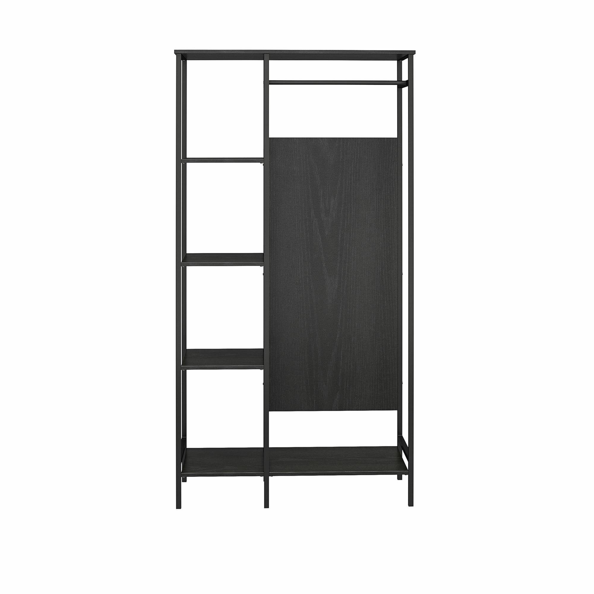 loft24 Kleiderschrank Modine schwarz Fächer, 180 4 cm Höhe