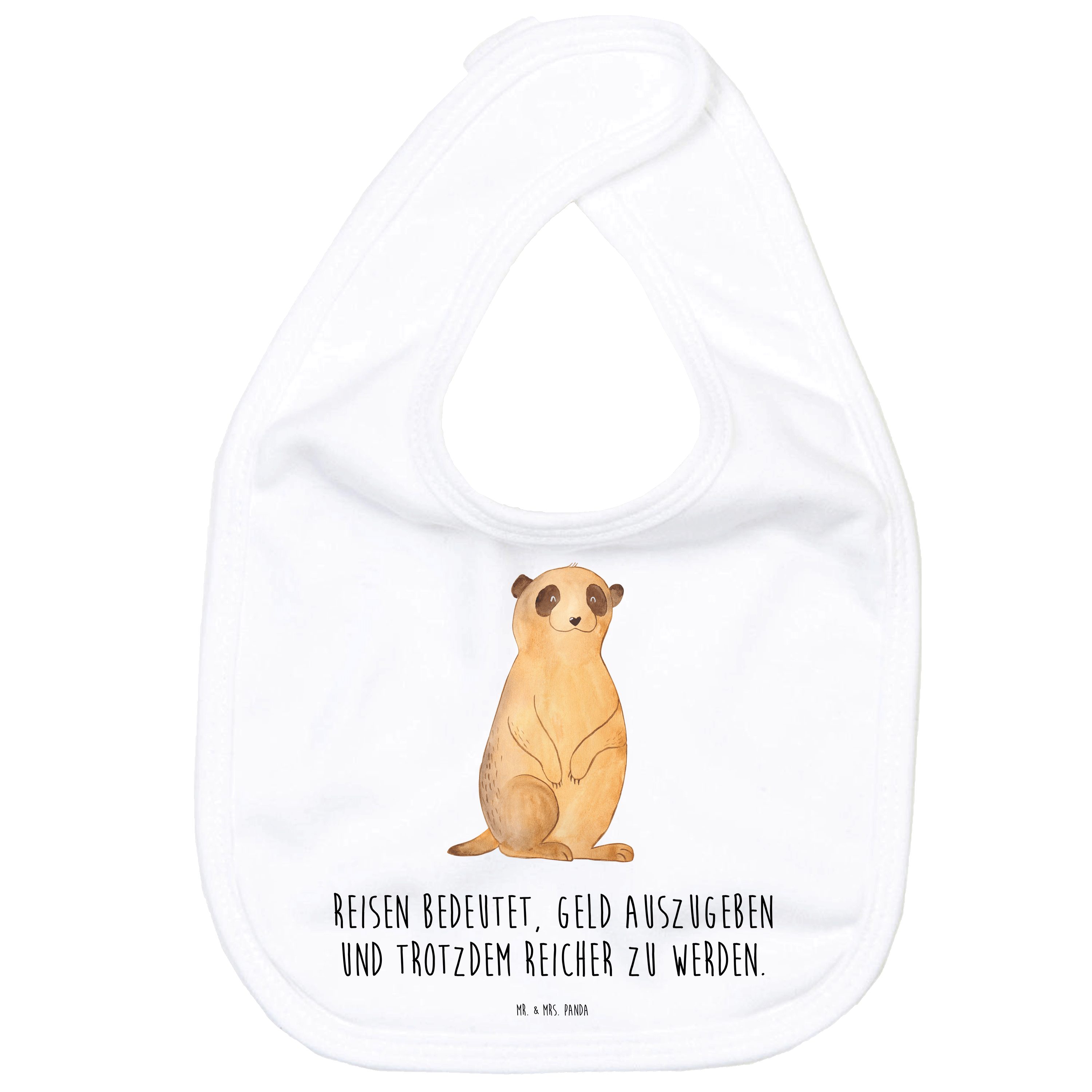 Mr. & Mrs. Panda Tragetuch Erdmännchen, Lätzchen, Weiß, Sabber Lätzchen, Traveling, Babylätzchen (Packung, 1-tlg)