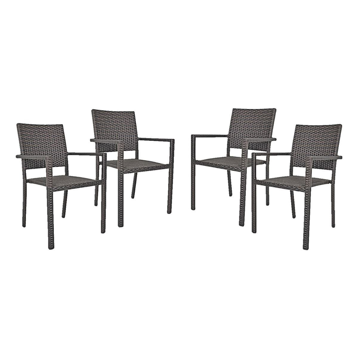 Garden Pleasure Stapelstuhl MALAGA (Set, 4 St), 4er Set, aus Aluminium, 4  Gartenstühle mit eckiger Rücken- und Armlehne | Sessel