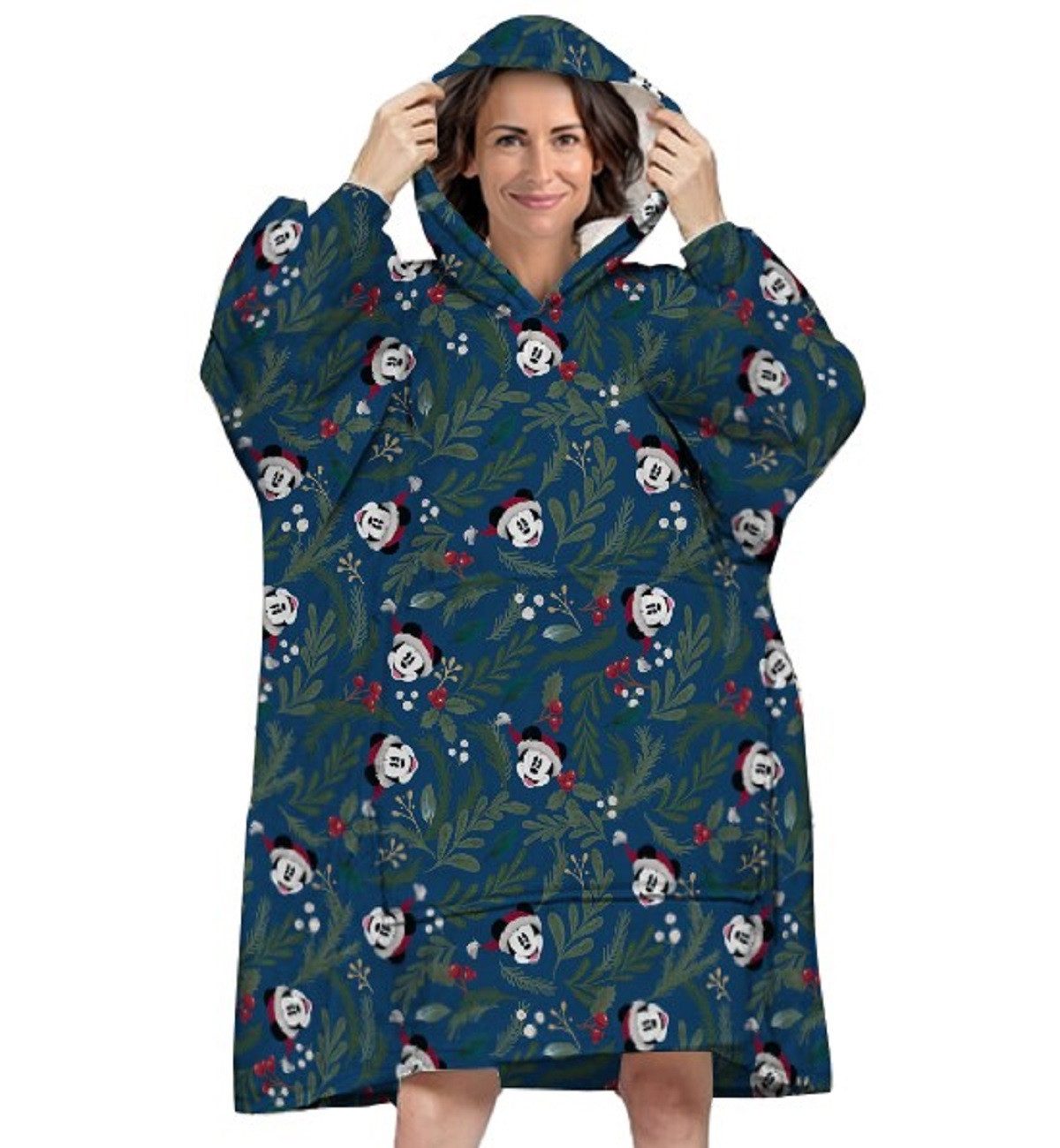 Disney Mickey Mouse Poncho - Bequemer Überwurf mit Kapuze für Erwachsene in Einheitsgröße (1-St) bequemes Überziehen, vielseitig Nutzbar
