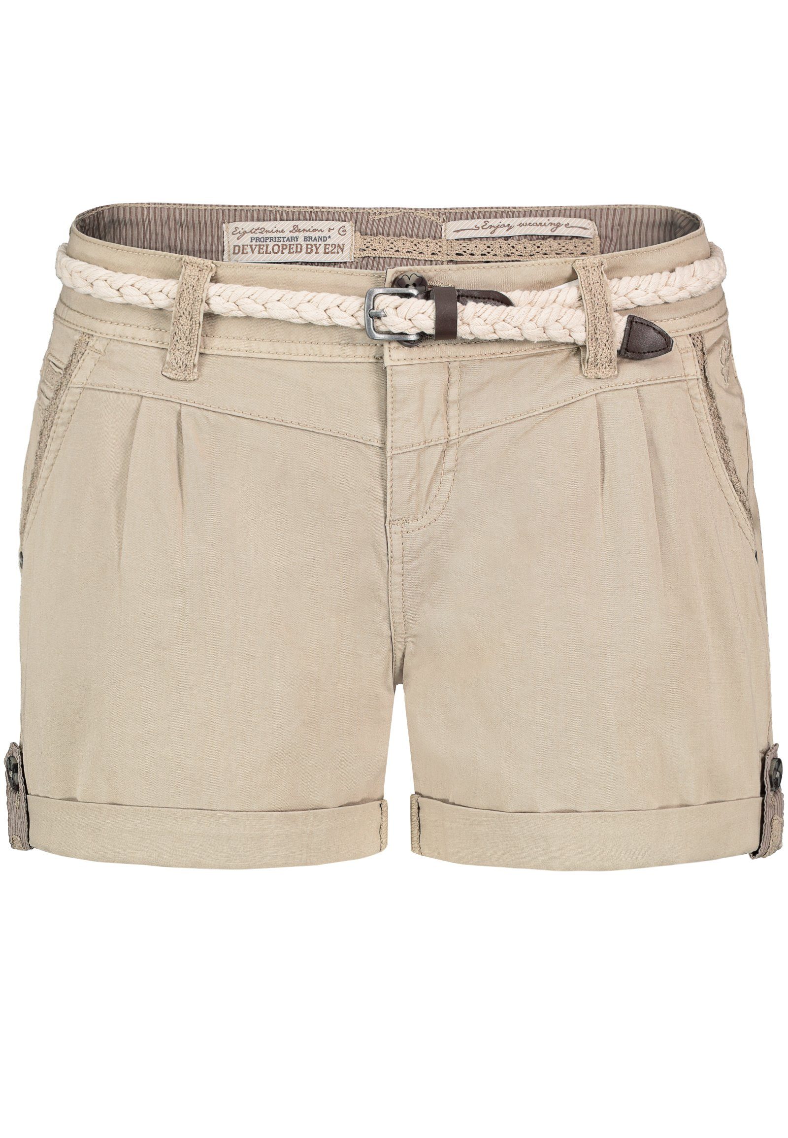 Eight2Nine Bermudas Short Bermuda kurze Hose Sommer Chino Shorts stoff Hotpants mit Gürtel