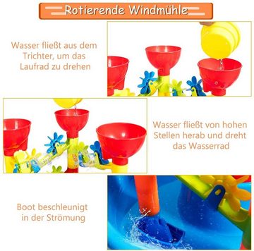 COSTWAY Wasserspieltisch Sandkastentisch Kinderspieltisch, (30 teilig)