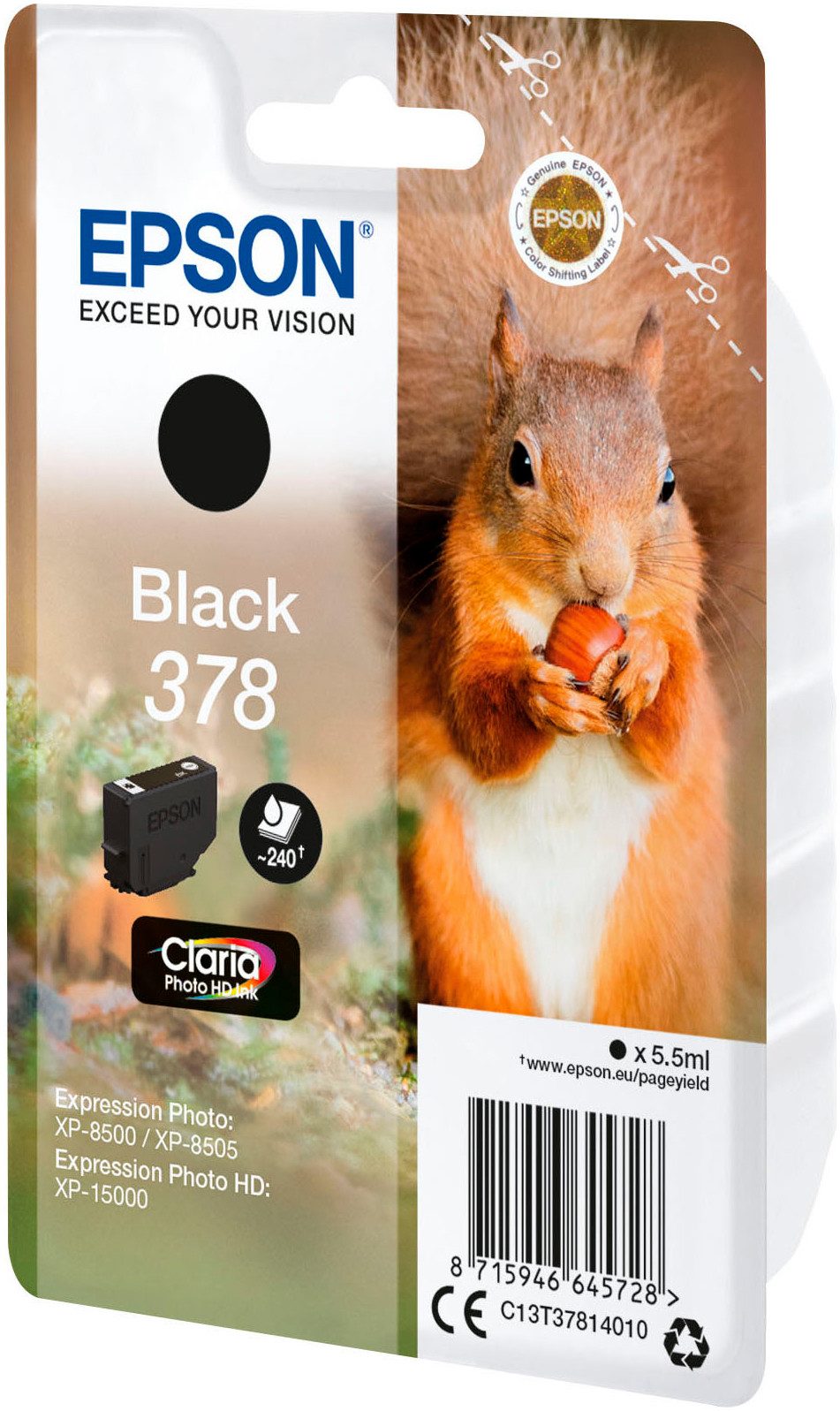 Epson original 378, Claria Photo HD (Eichhörnchen) Tintenpatrone