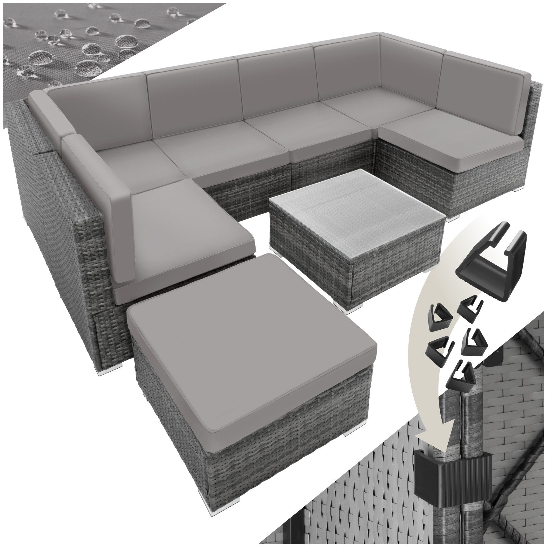 tectake Loungeset Rattan Lounge, (Set., 8-tlg), günstig online kaufen