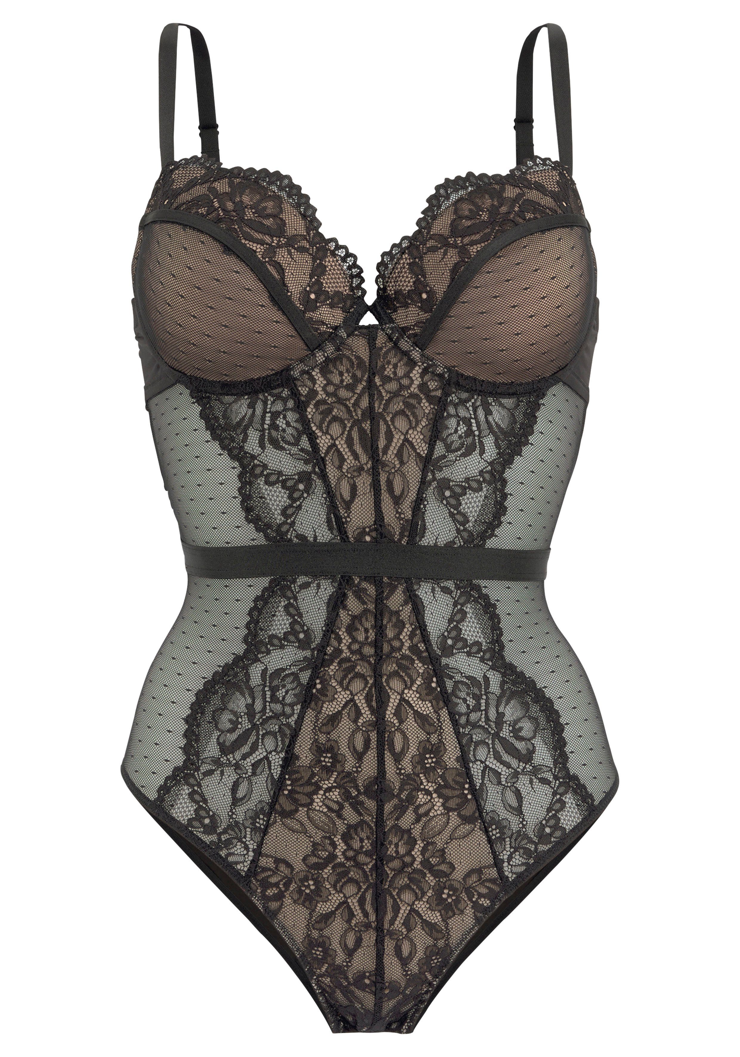 LASCANA Body aus floraler Spitze und Soft-Mesh, sexy Dessous. € 59,99