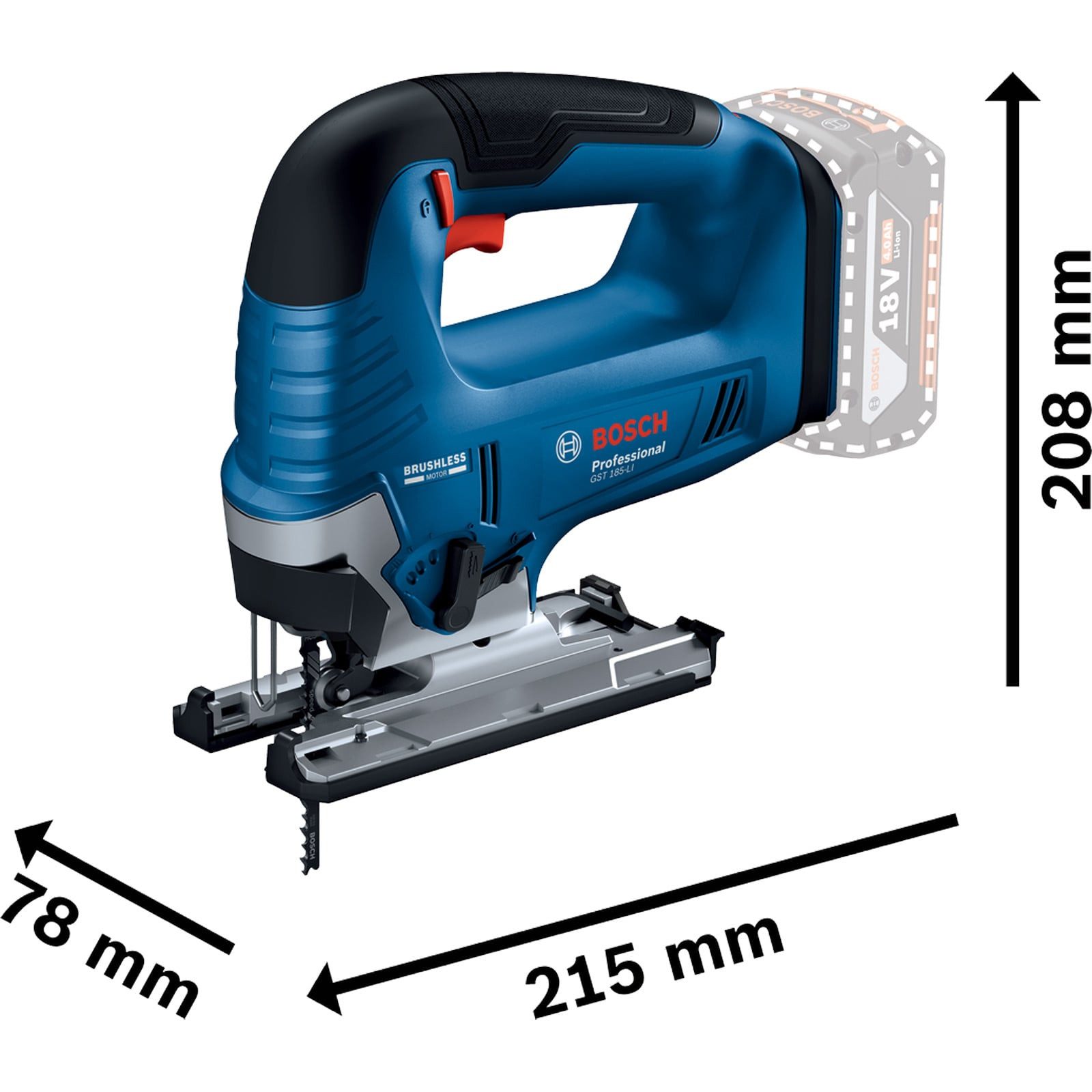 BOSCH Akku-Stichsäge Bosch Akku-Stichsäge GST 18V-125 B Solo + L-Boxx - 06015B3000