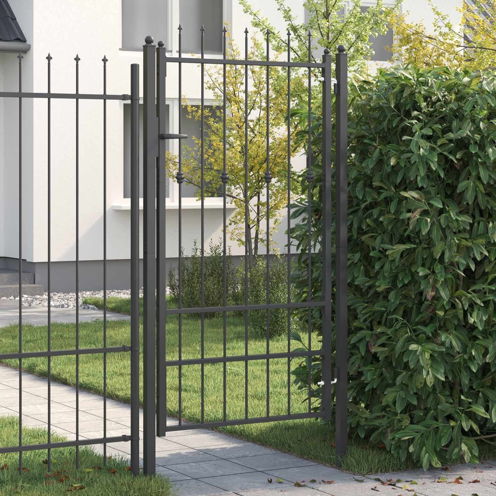 vidaXL Gartentor Zauntor ASTEN 100 x 175 cm Metall Schwarz Abschließbar