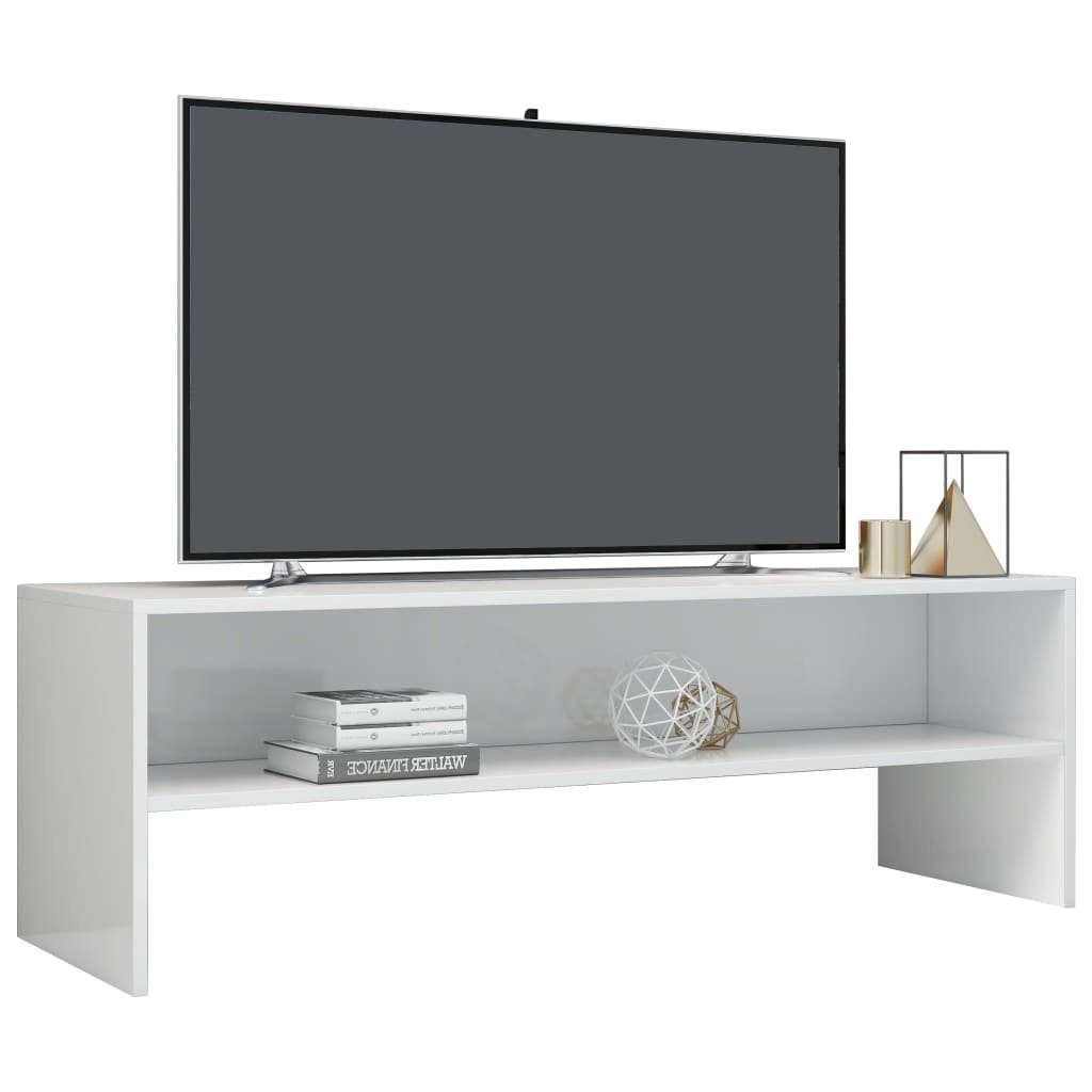 Hochglanz-Weiß TV-Schrank furnicato Holzwerkstoff 120x40x40 cm