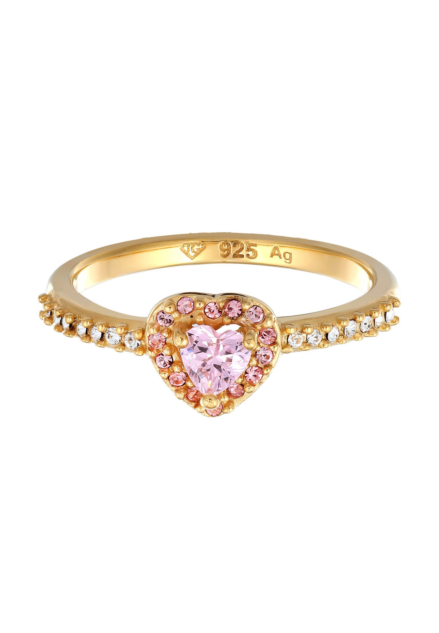 Elli Fingerring Herz Zirkonia Weiß 925 günstig online kaufen