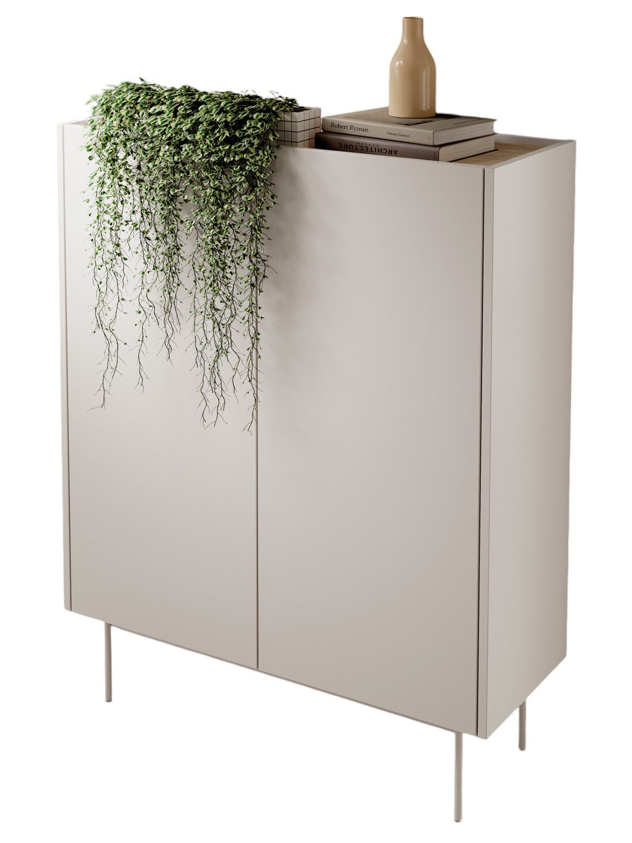 Compleo Kommode auf hohen Beinen ZOTI, Ohne Griffe, Modern design, zweitürig