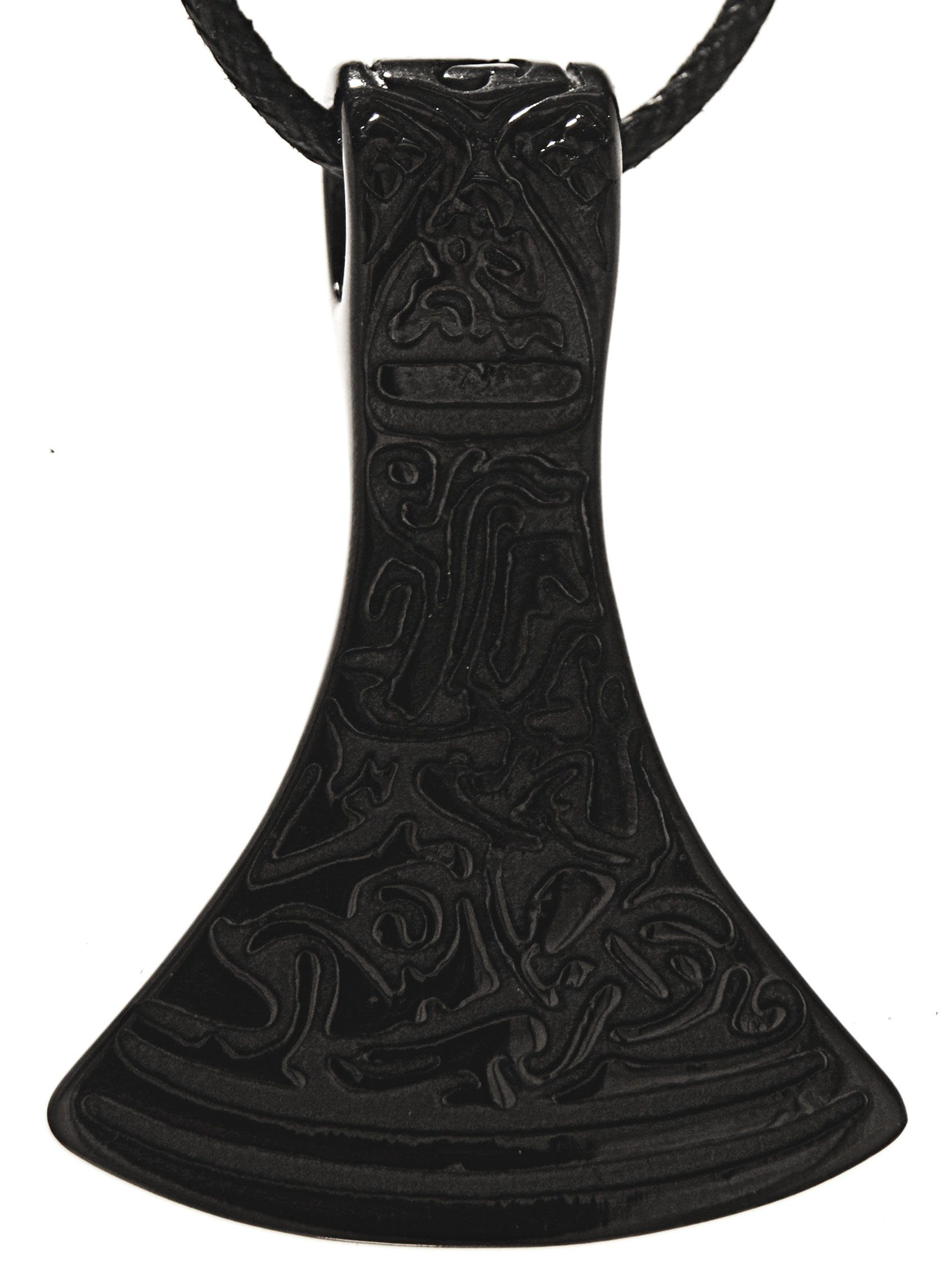 Kiss of Leather Kettenanhänger schwarz Axt Streitaxt Anhänger aus Edelstahl