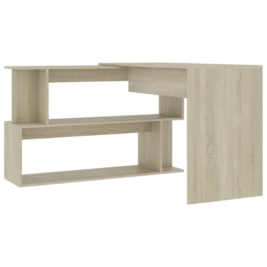 Sonoma-Eiche Schreibtisch cm furnicato 200x50x76 Eckschreibtisch Holzwerkstoff