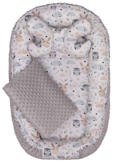 Divita-Mode Kuschelnest Spielunterlage Baby Nestchen + Kissen und Decke Minky 3tlg Kokon Nest, (3-tlg)