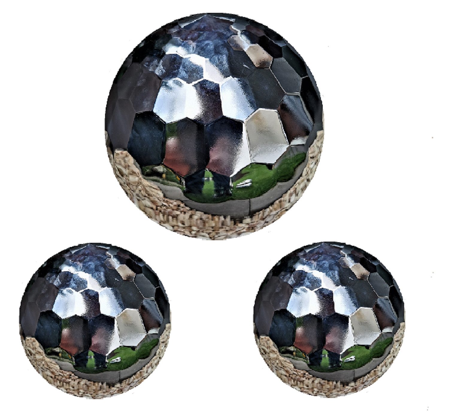 Jürgen Bocker - Gartenambiente Dekokugel Dekokugel Diamond 3er Set Edelstahl poliert Kugel Dekorationskugel