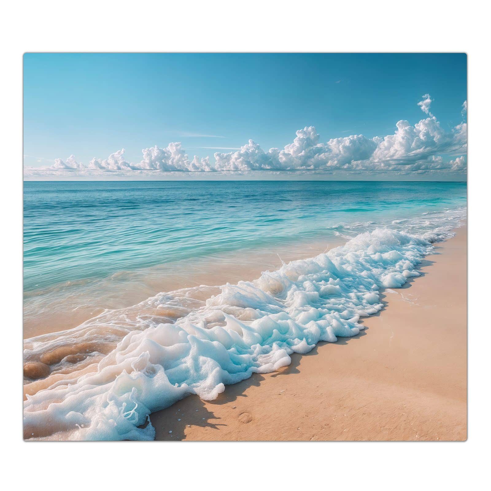 Primedeco Herd-Abdeckplatte Herdabdeckplatte Spritzschutz aus Glas Strand Surf Wellen, Glas, (1 tlg)