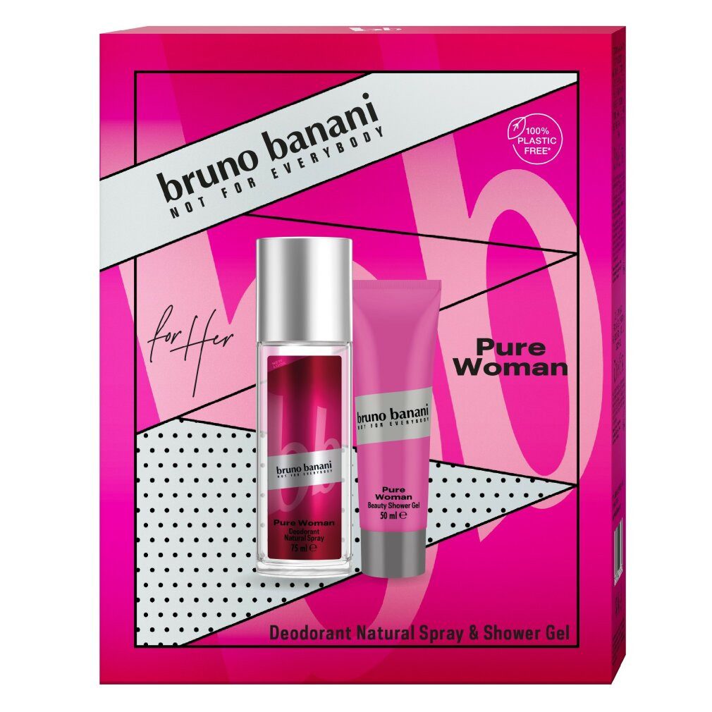 coty Hautreinigungs-Set Bruno Banani Pure Woman Geschenkset (Deo-Zerstäuber 75ml+Duschgel 50ml