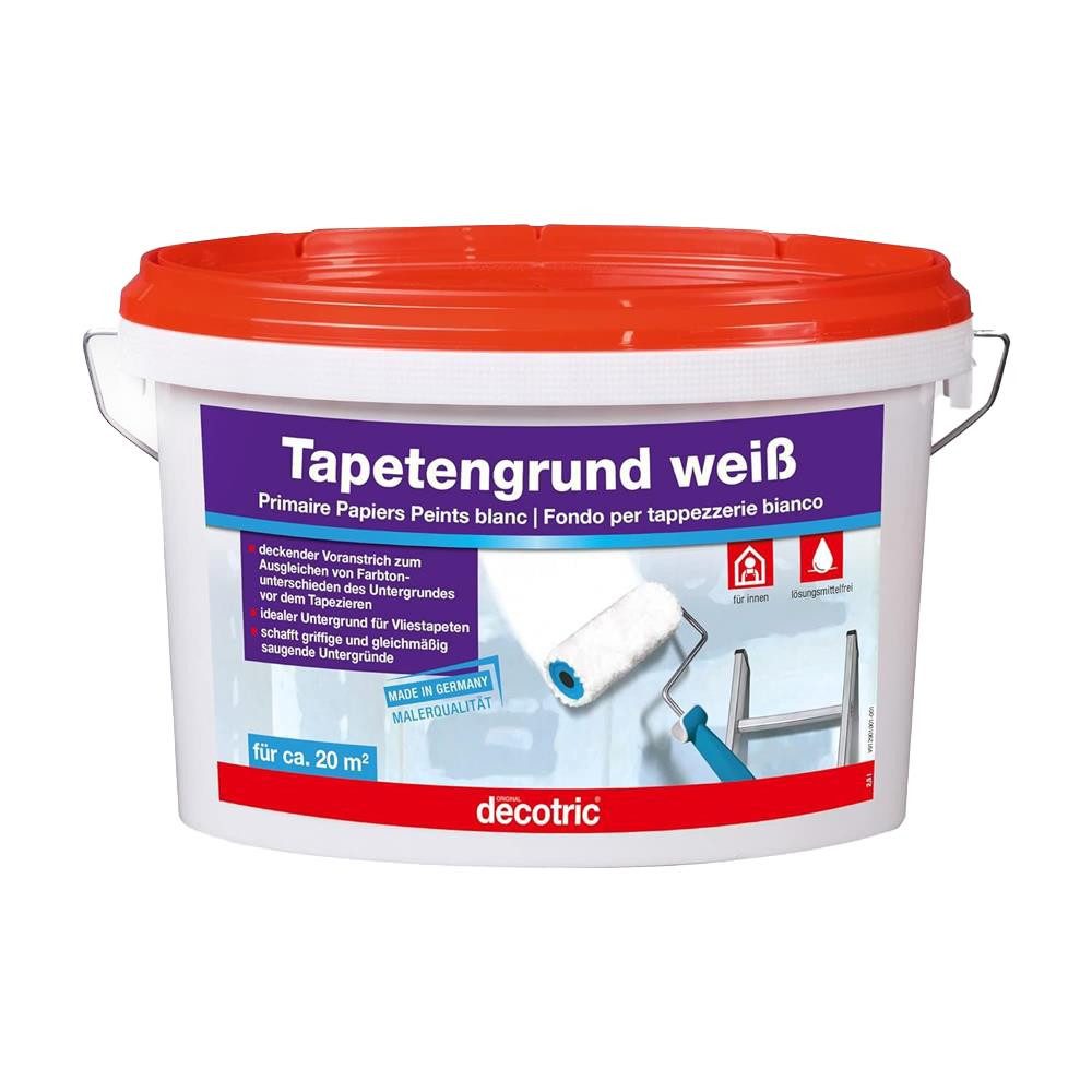 decotric® Haftgrund Tapetengrund Tapetengrundierung, weiß 2,5 l