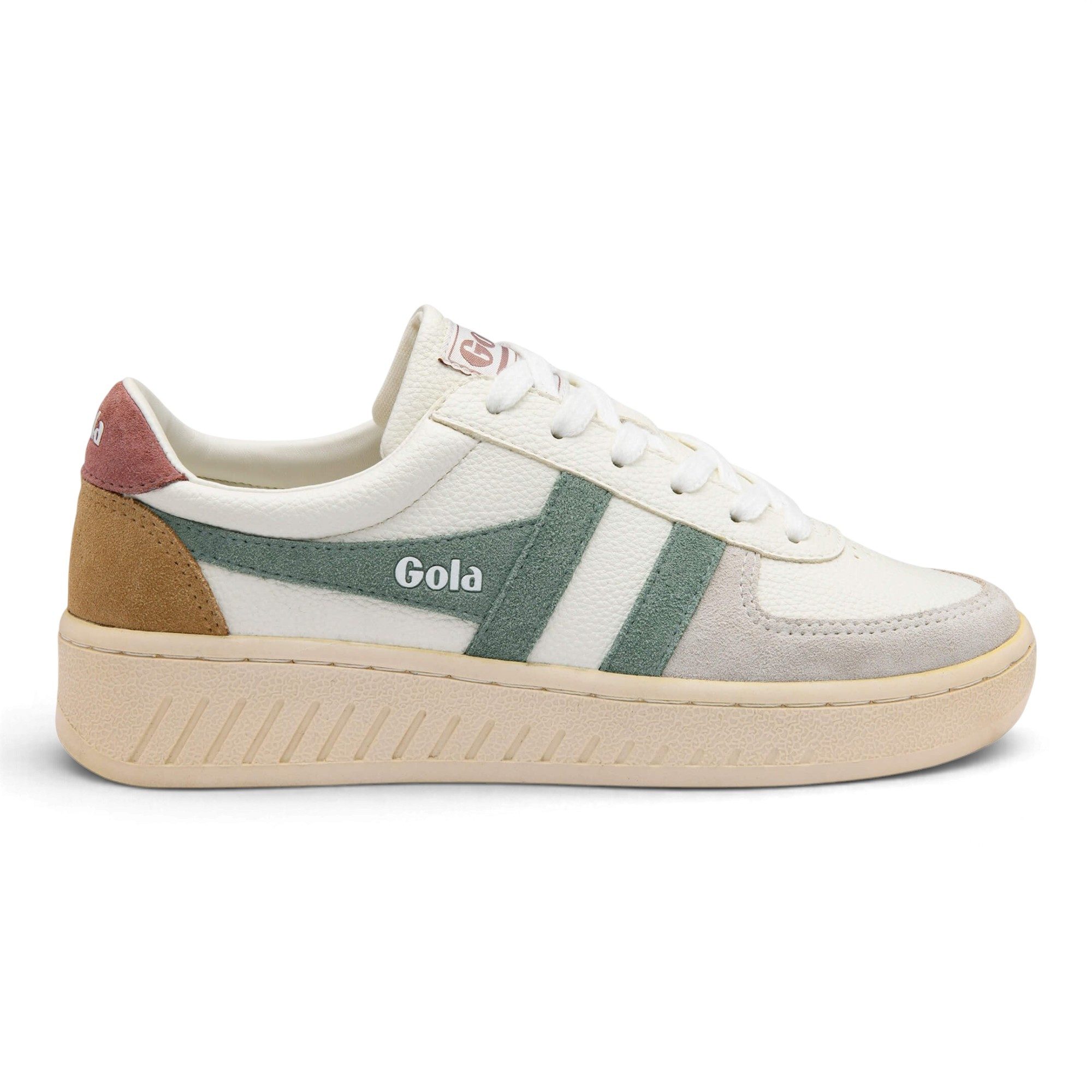 Gola Grandslam Trident 2026 weiss/grün/braunrose Damen Sneaker