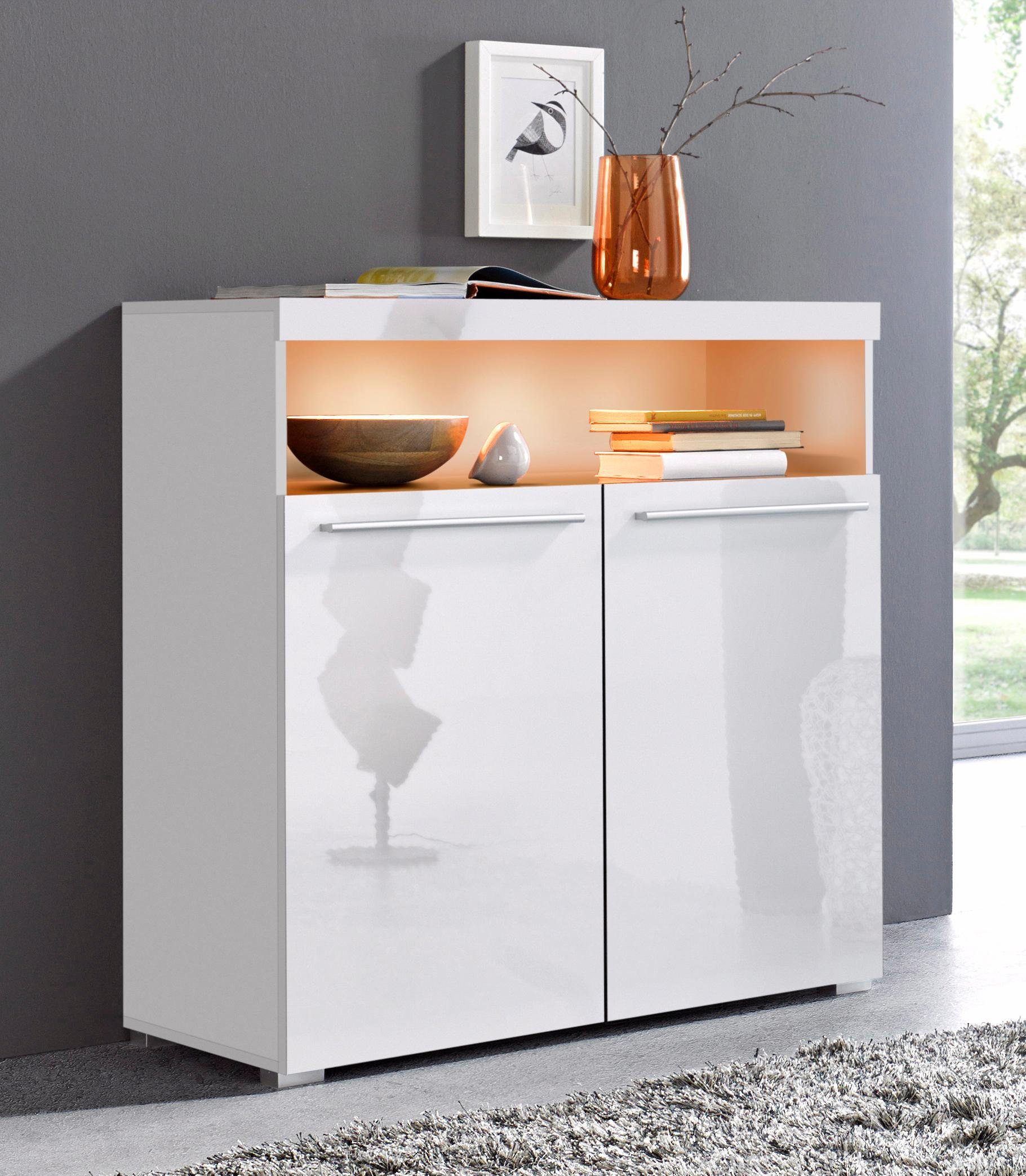OTTO home Kommode India, Breite 91cm, stilvolle Anrichte mit 2 Türen und offene Fach, Sideboard viel Stauraum, ohne Beleuchtung
