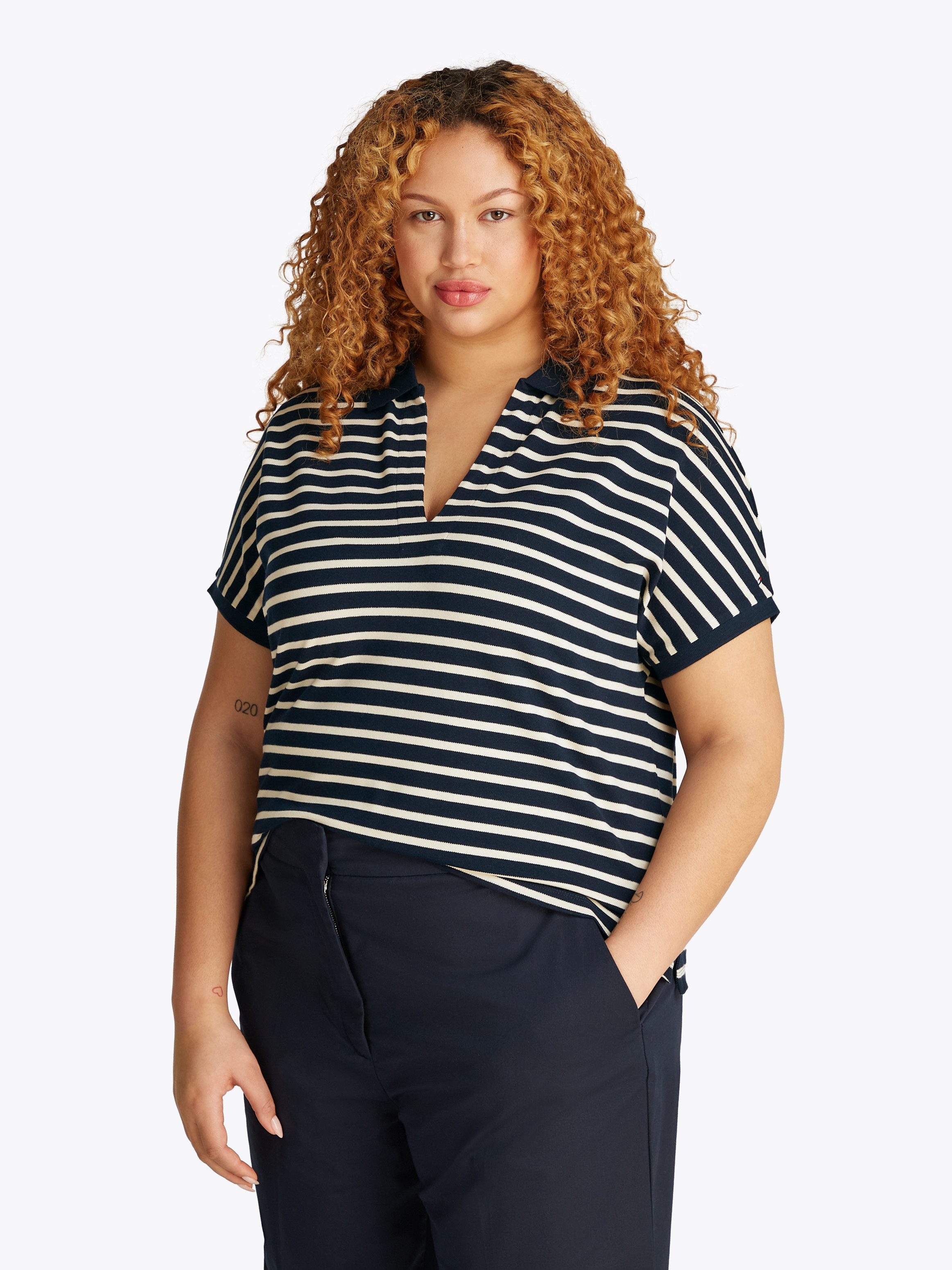 Tommy Hilfiger Curve Poloshirt CRV LYOCELL günstig online kaufen