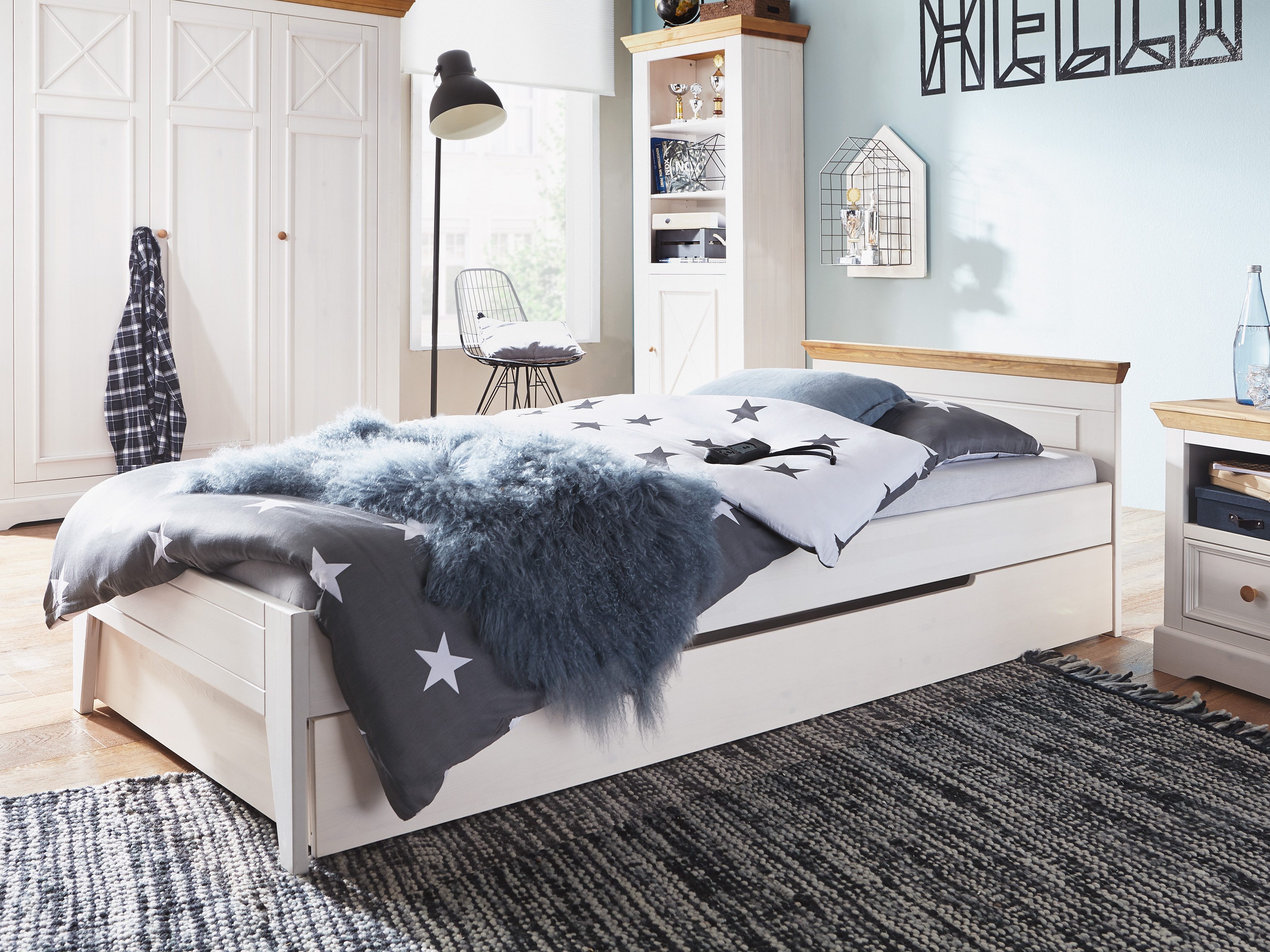 Woodroom Einzelbett Vik (Kiefer massiv weiß günstig online kaufen