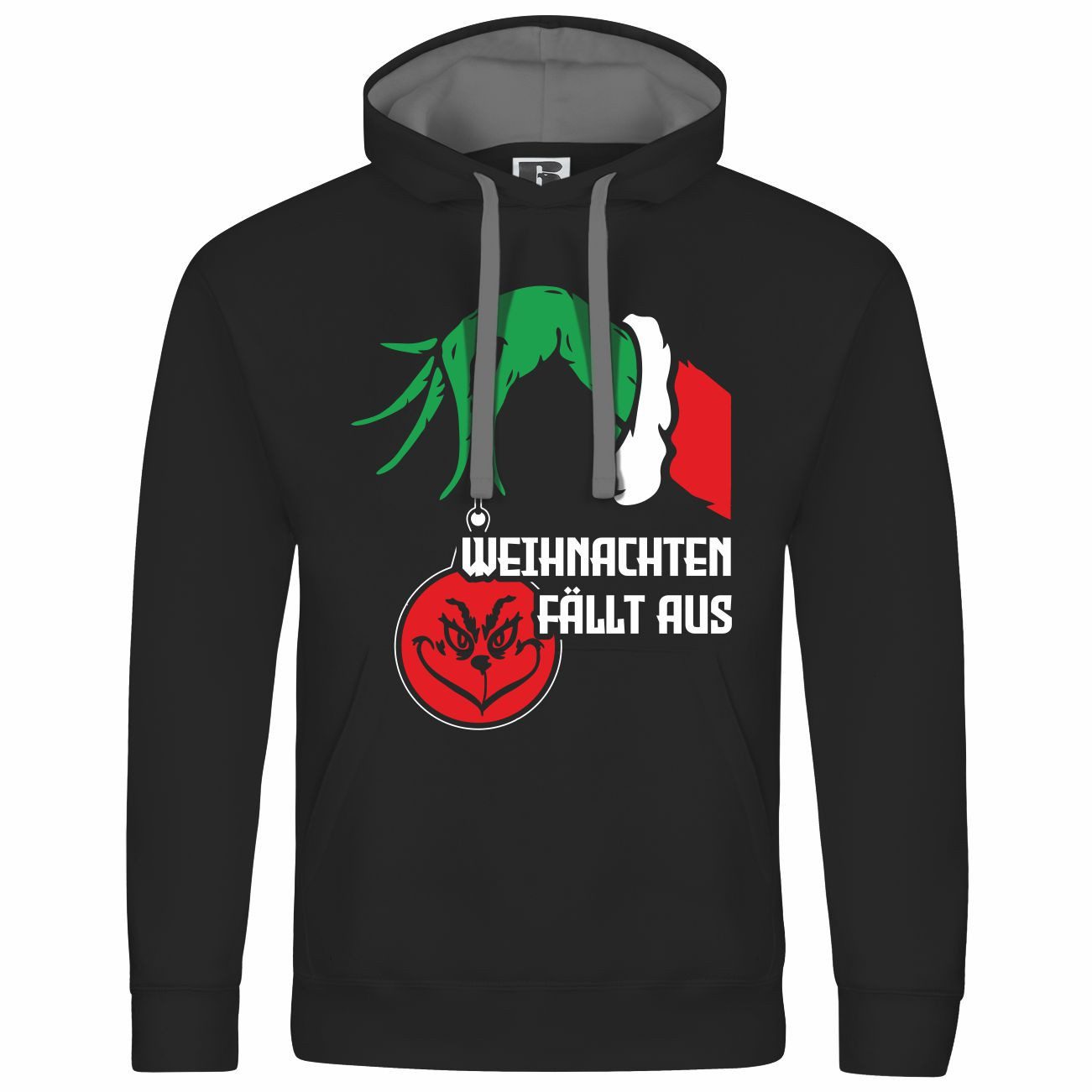 schwarz/graue Kapuze
