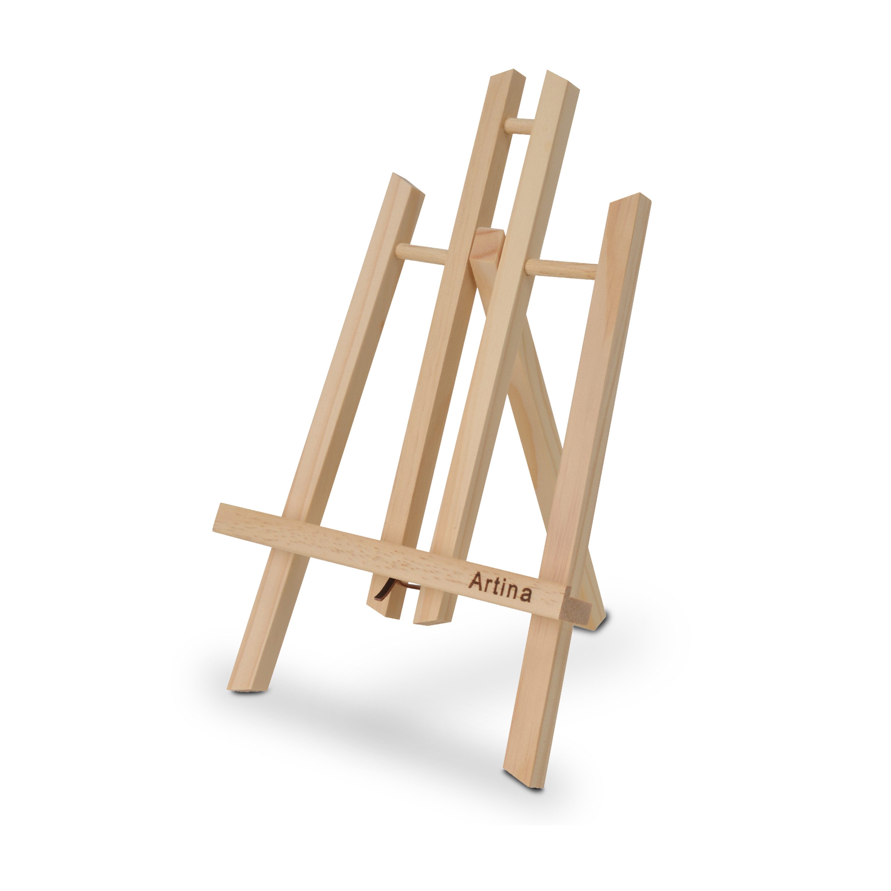 Artina Staffelei Manchester Tischstaffelei klein aus Holz 28cm Mini, Präsentationsstaffelei Display – Staffelei für Bilder, Menü Karten