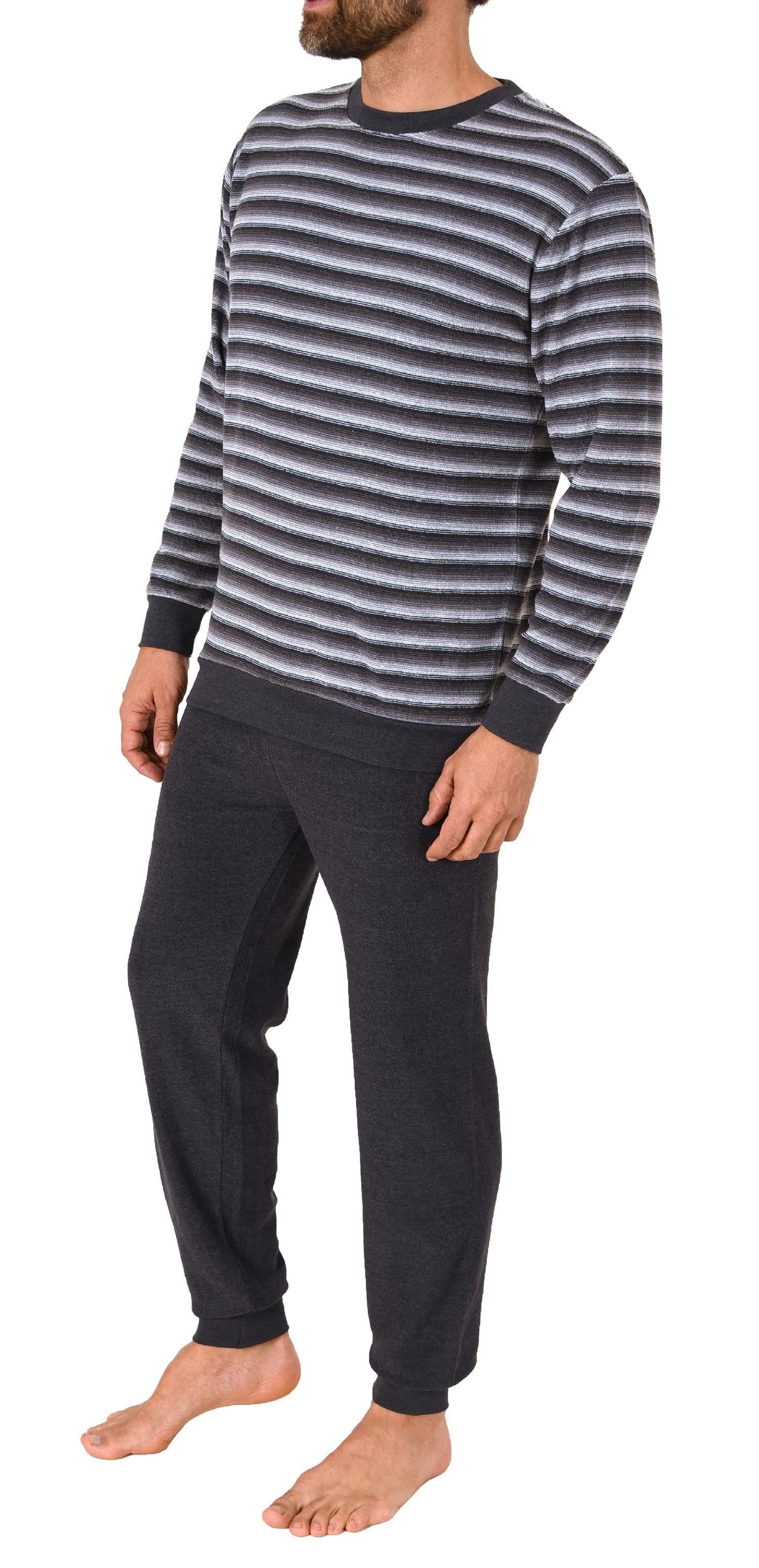 Trend by Normann Pyjama Herren Frottee Schlafanzug mit Bündchen - auch in Übergrößen