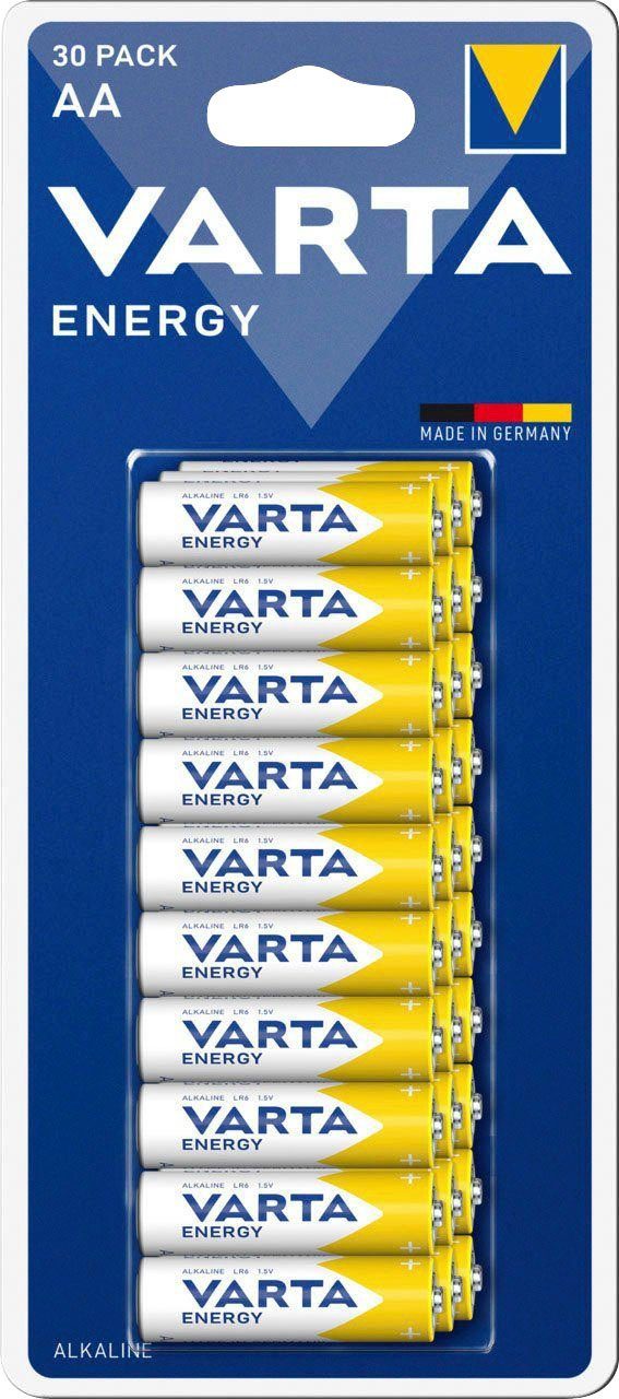 30er Pack Energy AA Mignon LR6 Alkaline - Made in Germany Batterie