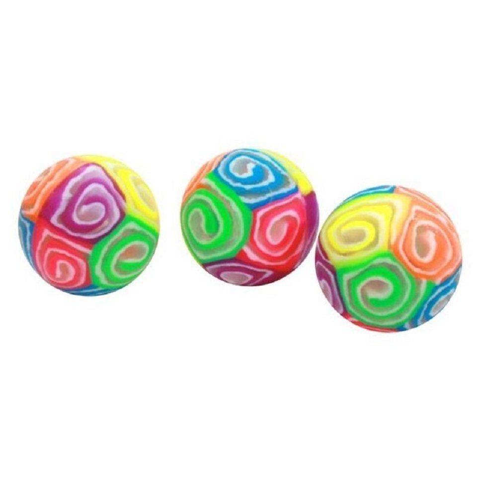 Trendhaus Flummi Flummi Ball Swirly, bunt 43mm, Hüpfballe, Gummiball, Springball (1-St)