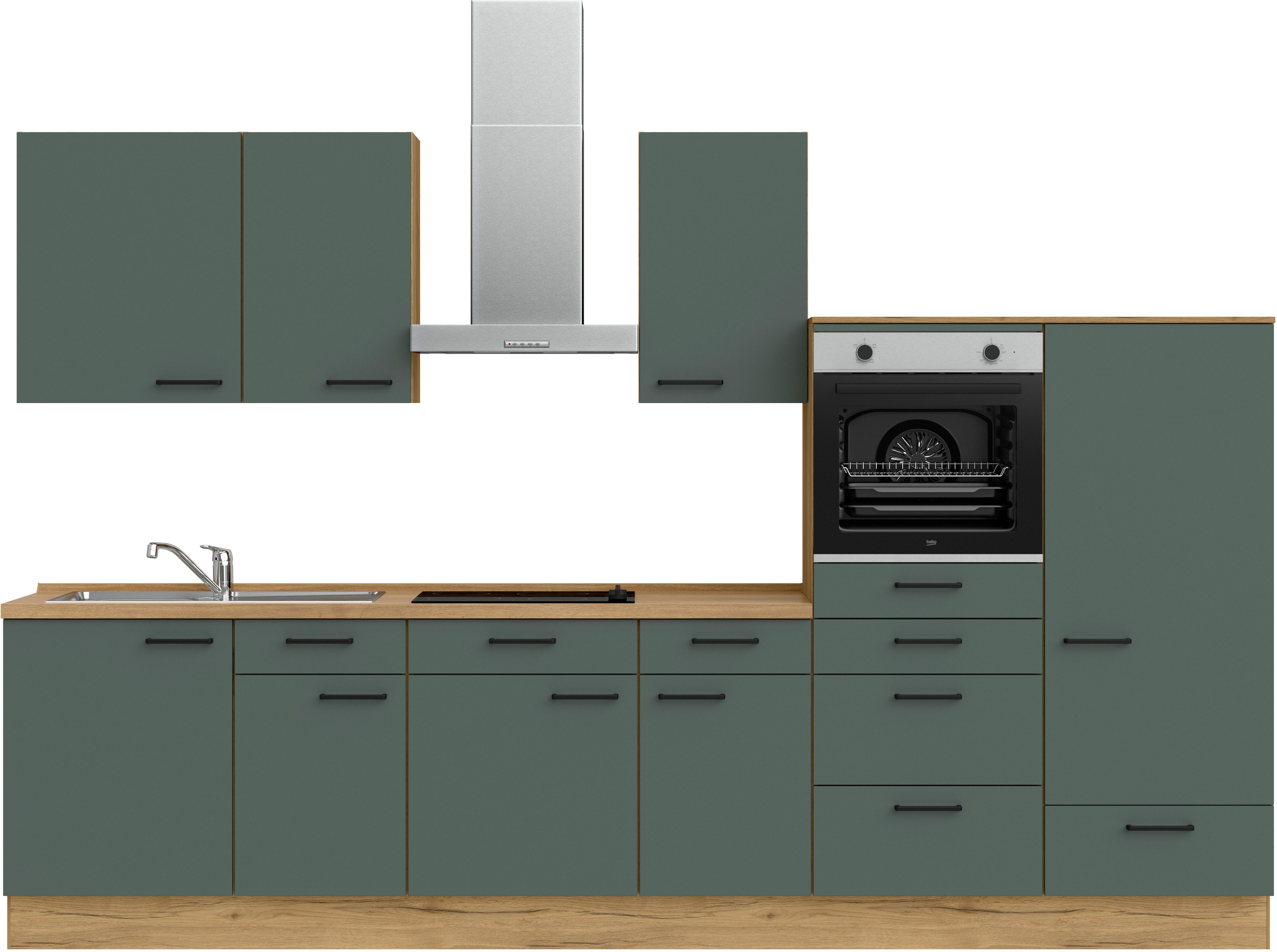 nobilia® Küchenzeile "Easytouch I", NEU: individuell anpassbar mit gratis Profi-Beratung, vormontiert, Breite 330 cm, Ausrichtung wählbar, wahlw. mit E-Geräten