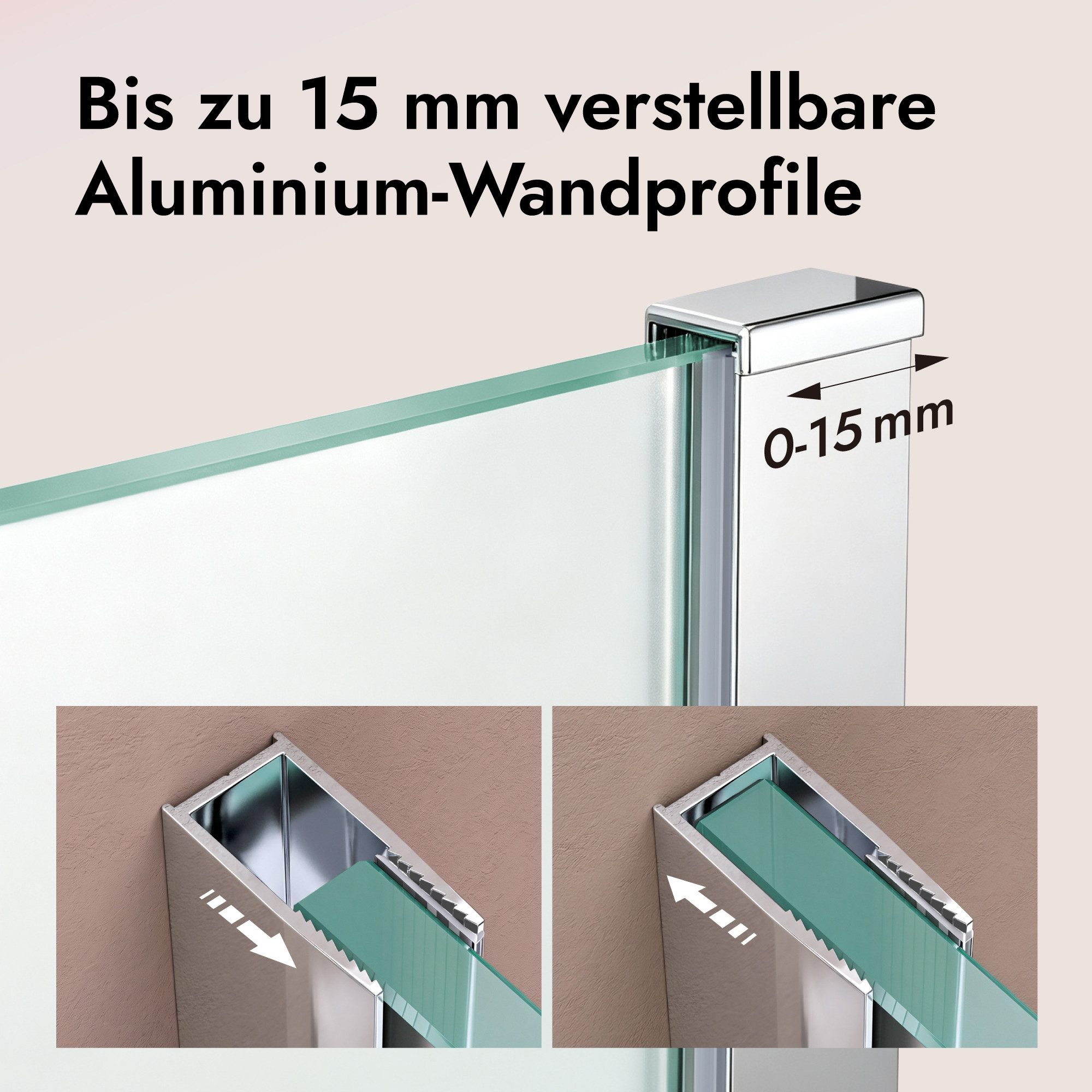 doporro Walk-in-Dusche Duschwand für Dusche Satiniert Dusche Duschabtrennung Duschwand Glas, Einscheibensicherheitsglas – Bild 3 von 5