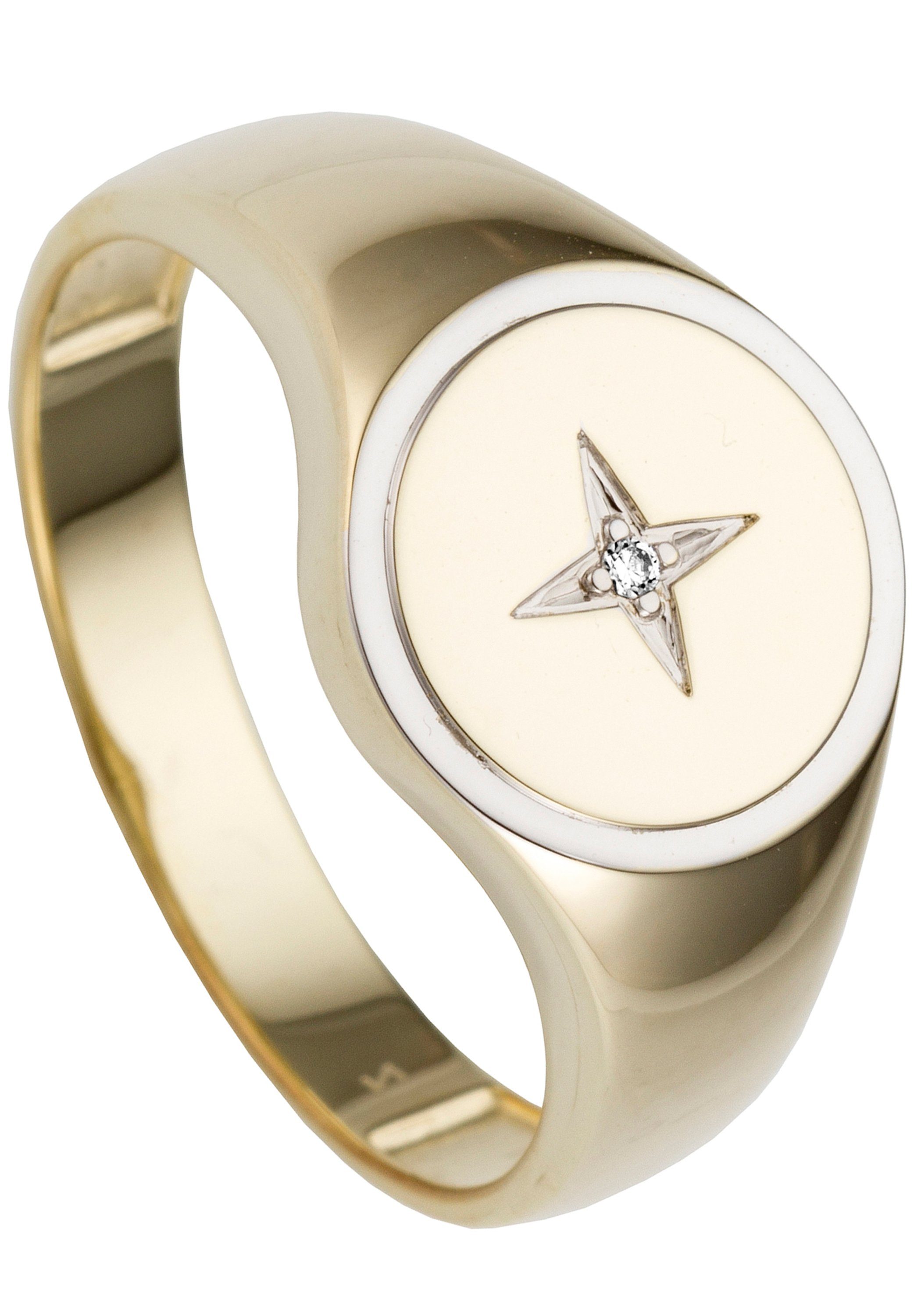 JOBO Fingerring Ring mit Diamant, 585 Go...